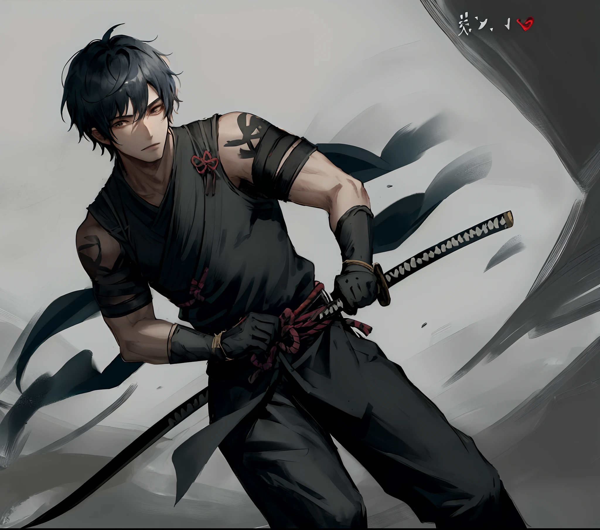 Black desert online male ninja black hair and double katanas
