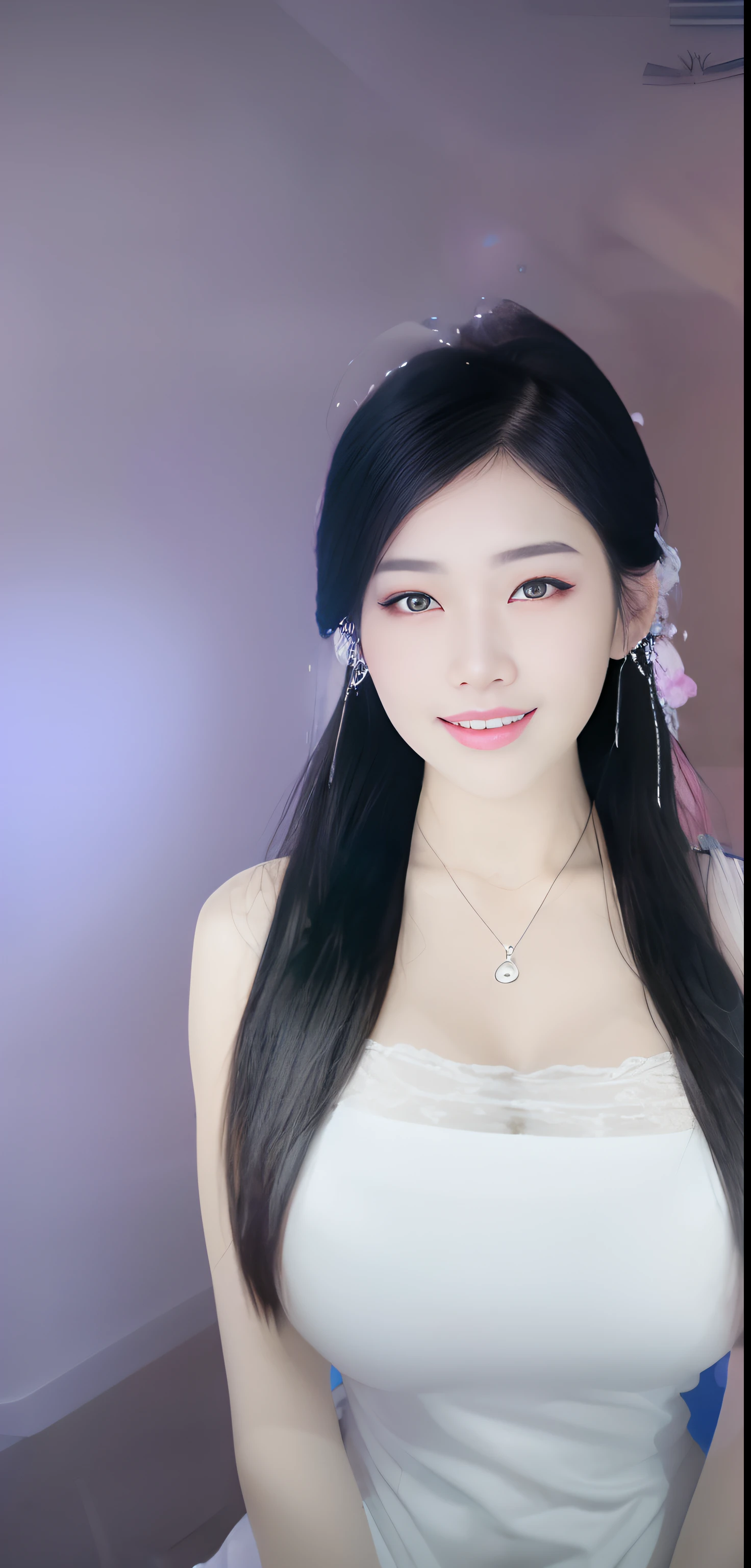 araffe asian woman with long black hair wearing a white dress, full body xianxia, inspired by Huang Ji, xianxia, sha xi, belle delphine, portrait of female korean idol, jaeyeon nam, gongbi, ruan jia beautiful!, ulzzang, xintong chen, cai xukun, headshot profile picture, yun ling,  masterpiece, superdeformed, (((full body:1.3))), ultra high res, RAW photo, masterpiece, ultra detailed, 8k, full detailed hair, highres, best quality, ultra high res, ultra detailed face and eyes, (((photorealistic:1.4))), looking at viewer, (((smiling:1.3))), cute, (((large breast:1.8))), (((ray tracing:1.4))), ((((long legs:1.4)))),  Best quality , masterpiece, large hip, Fully facial detailed, beautiful, ((very detailed of hair )) , (((:1.2))), thin lips, big eyes, highres, seducing, blue eyes , slim waist, 8k:1.2, 16k:1.2, highres,
karol bak uhd, inspired by hajime sorayama,