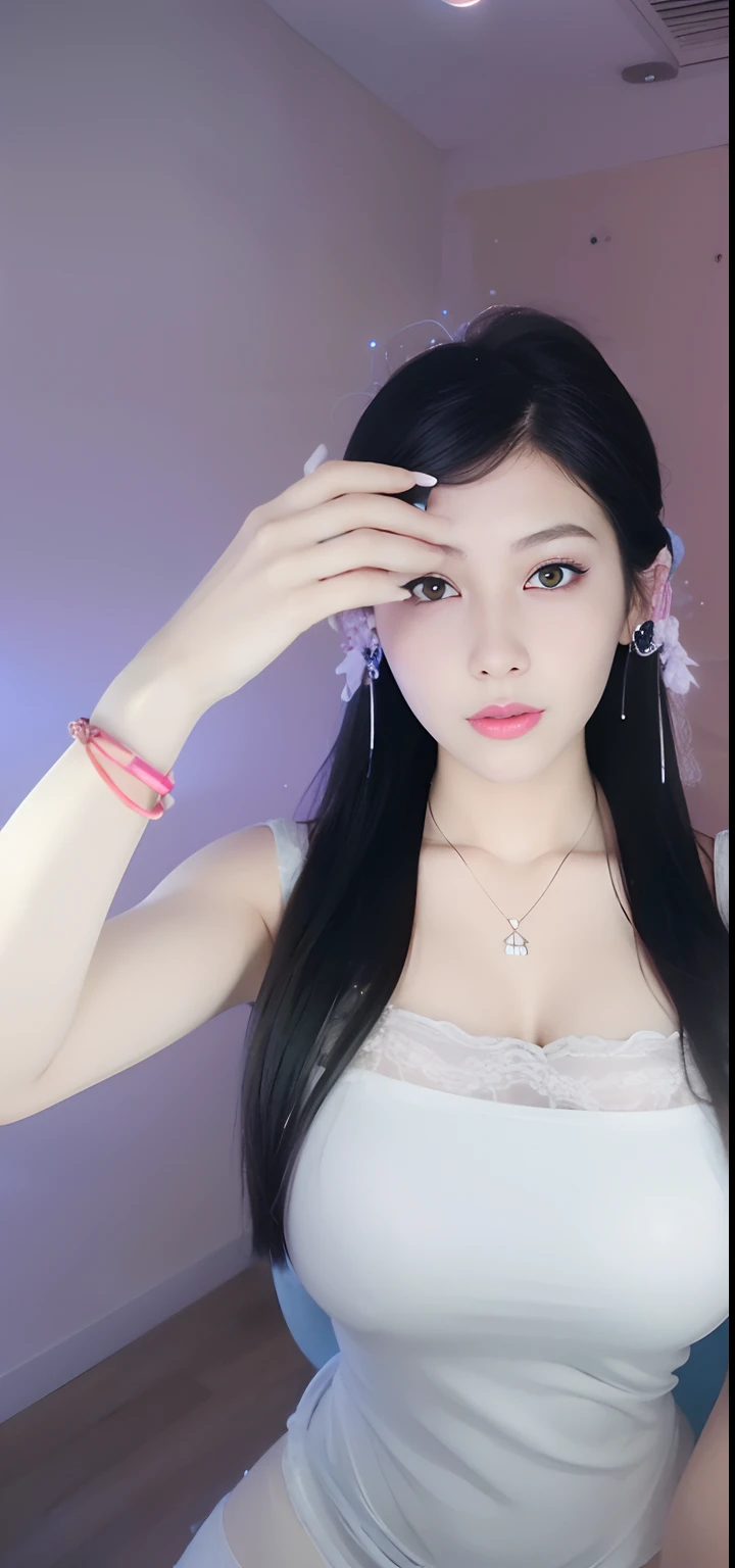 araffe asian woman with long black hair wearing a white dress, full body xianxia, inspired by Huang Ji, xianxia, sha xi, belle delphine, portrait of female korean idol, jaeyeon nam, gongbi, ruan jia beautiful!, ulzzang, xintong chen, cai xukun, headshot profile picture, yun ling, masterpiece, superdeformed, (((full body:1.3))), ultra high res, RAW photo, masterpiece, ultra detailed, 8k, full detailed hair, highres, best quality, ultra high res, ultra detailed face and eyes, (((photorealistic:1.4))), looking at viewer, (((smiling:1.3))), cute, (((large breast:1.8))), (((ray tracing:1.4))), ((((long legs:1.4)))), Best quality , masterpiece, large hip, Fully facial detailed, beautiful, ((very detailed of hair )) , (((:1.2))), thin lips, big eyes, highres, seducing, blue eyes , slim waist, 8k:1.2, 16k:1.2, highres, karol bak uhd, inspired by hajime sorayama