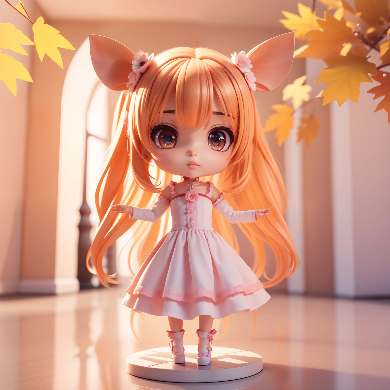 (((Chibi 3D))) Cute and beautiful face,Big bright eyes,Chibi Anime//masutepiece,ultra-detailliert,prize winning,Women's Autumnside Checkers, Long length, Maxi dress//fashionshow,dark-natural.