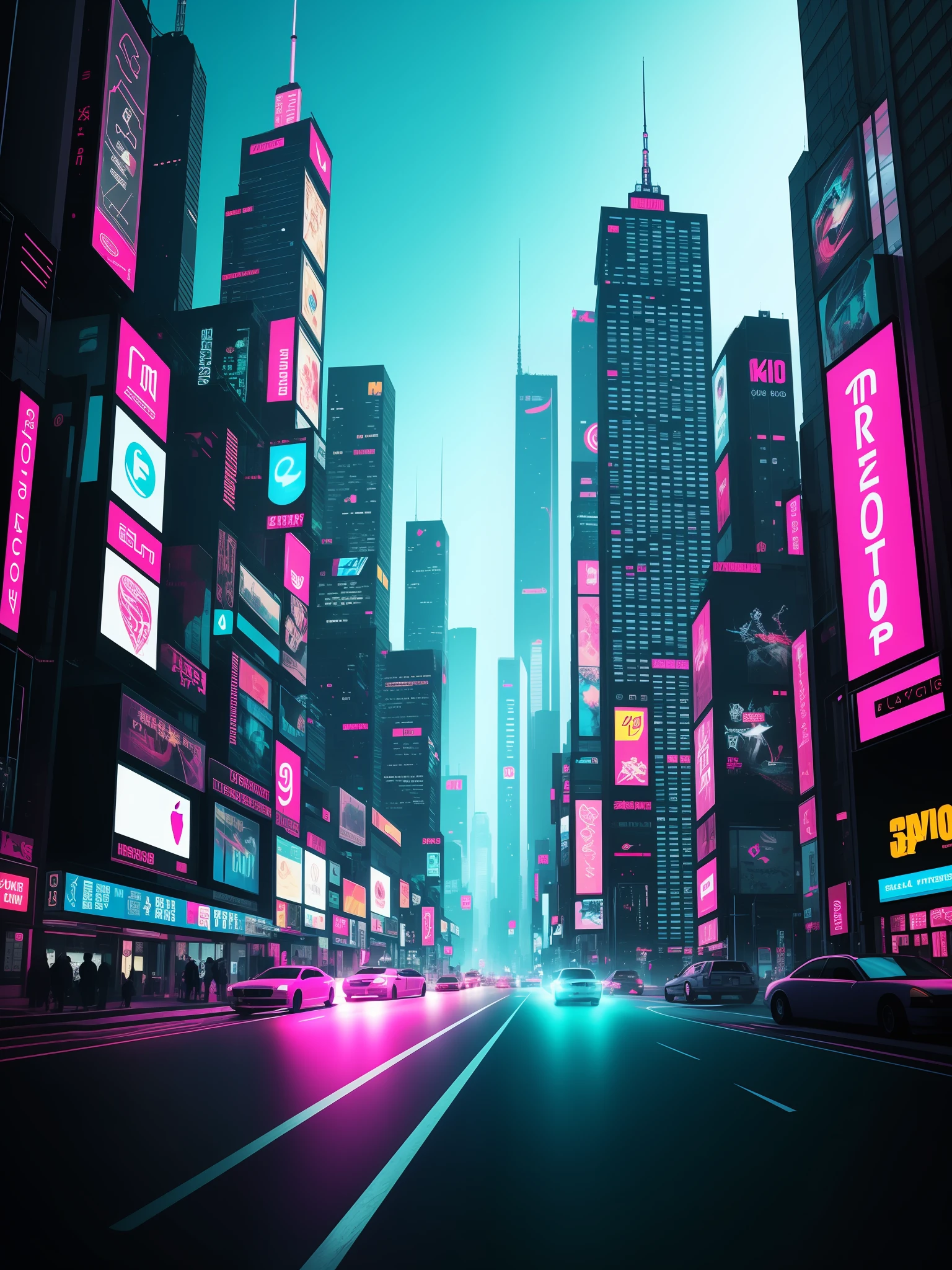 Cyberpunk blue and pink iphone 4k wallpaper