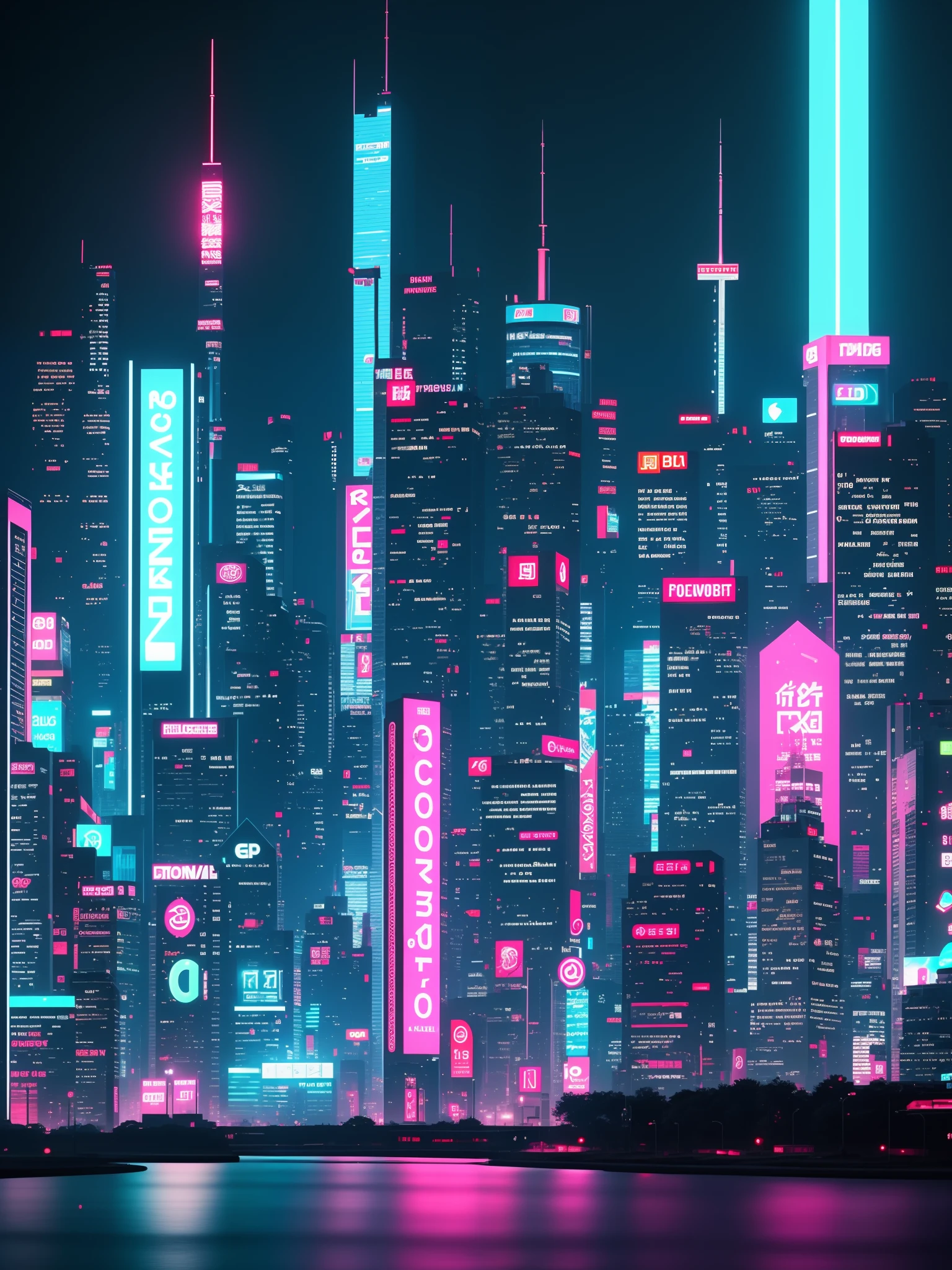 Cyberpunk blue and pink iphone 4k wallpaper