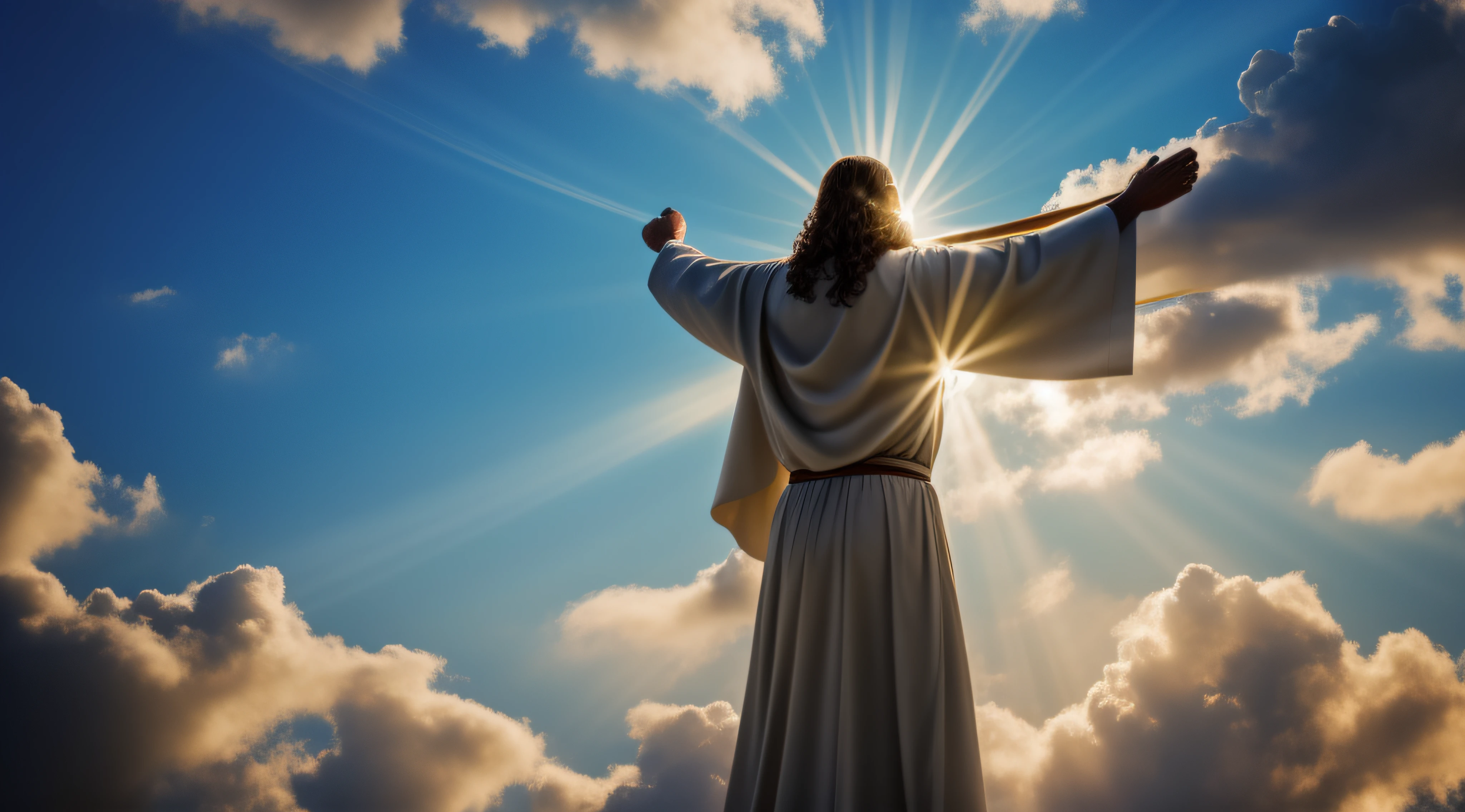 heaven, christlike, Jesus Cristo no meio das nuvens, Hopeful, Dramatic, Cristianismo, Jesus