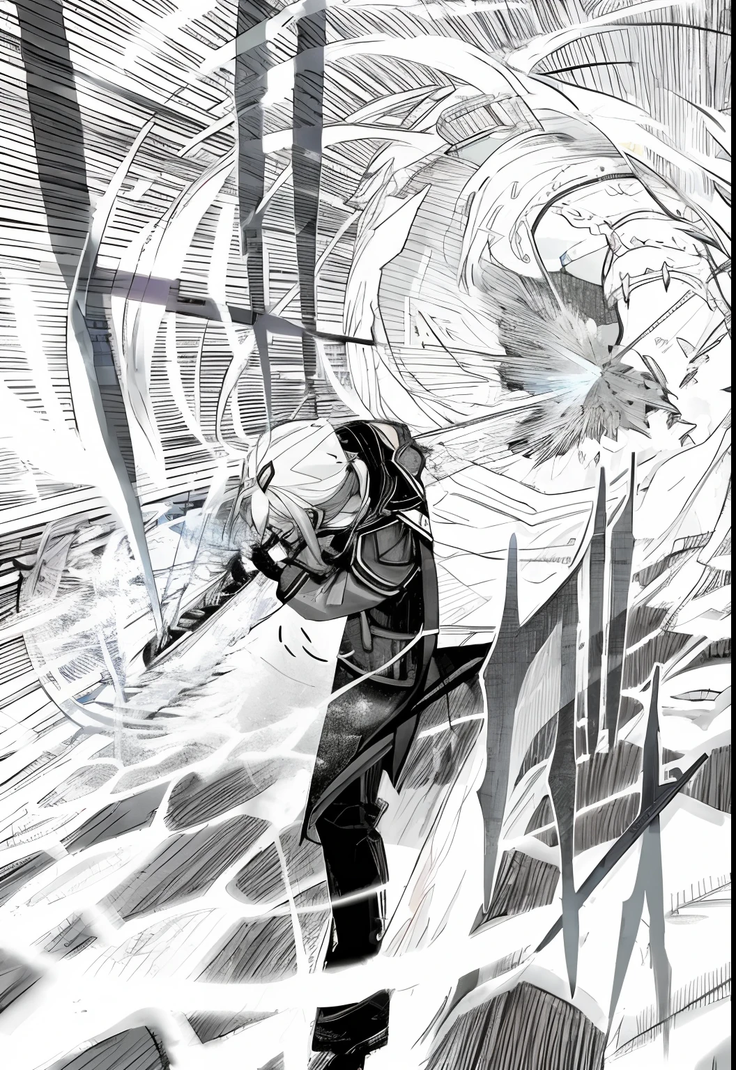 asuna lutando com um morcego gigante