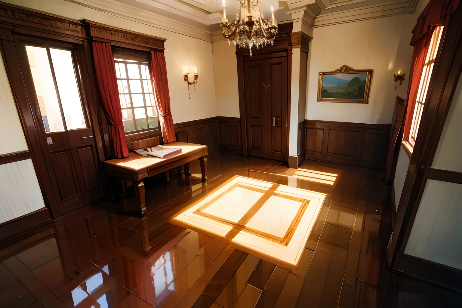 a mansion, marrom, estilo anime