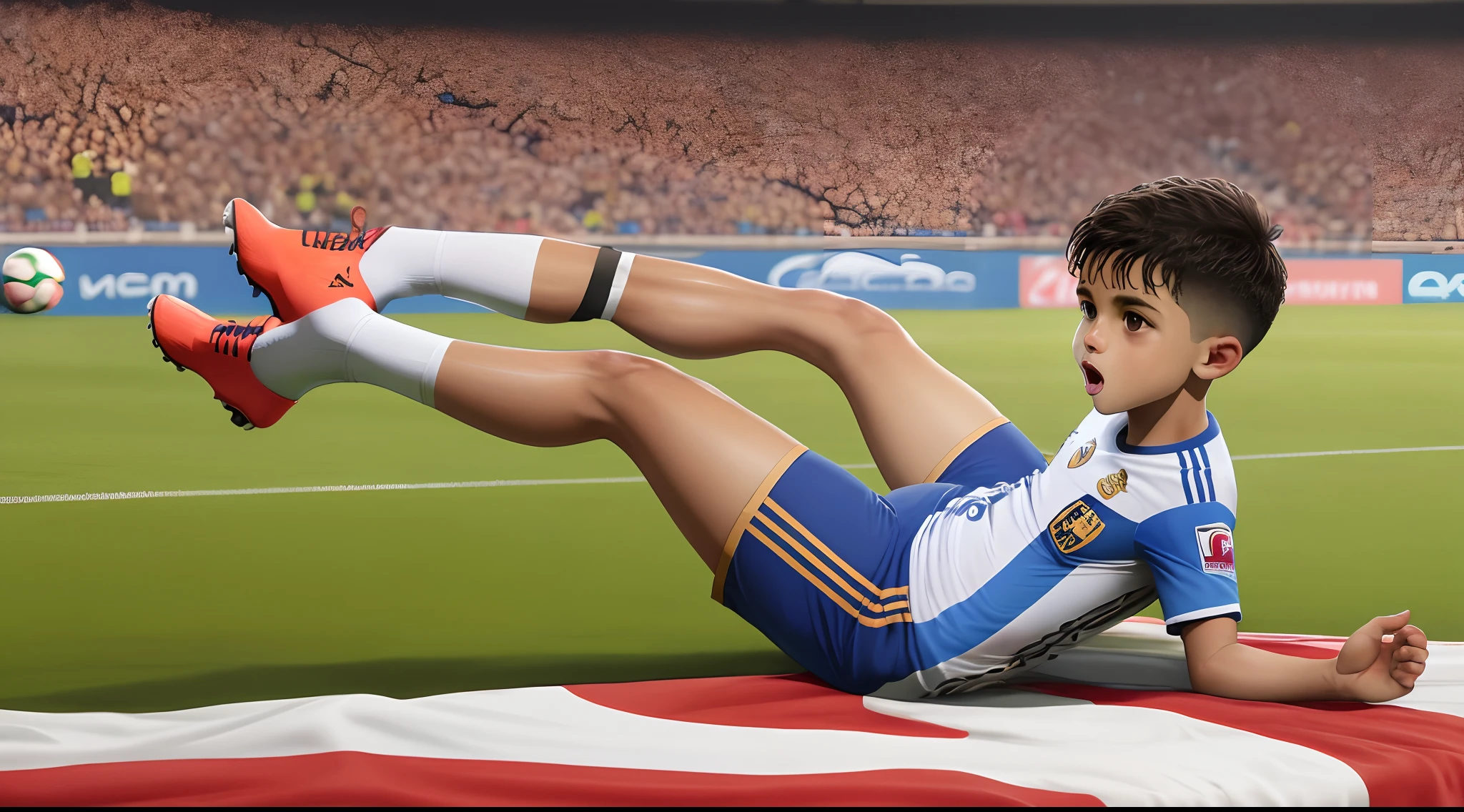 Hot soccer boy shows sweaty ass and feet