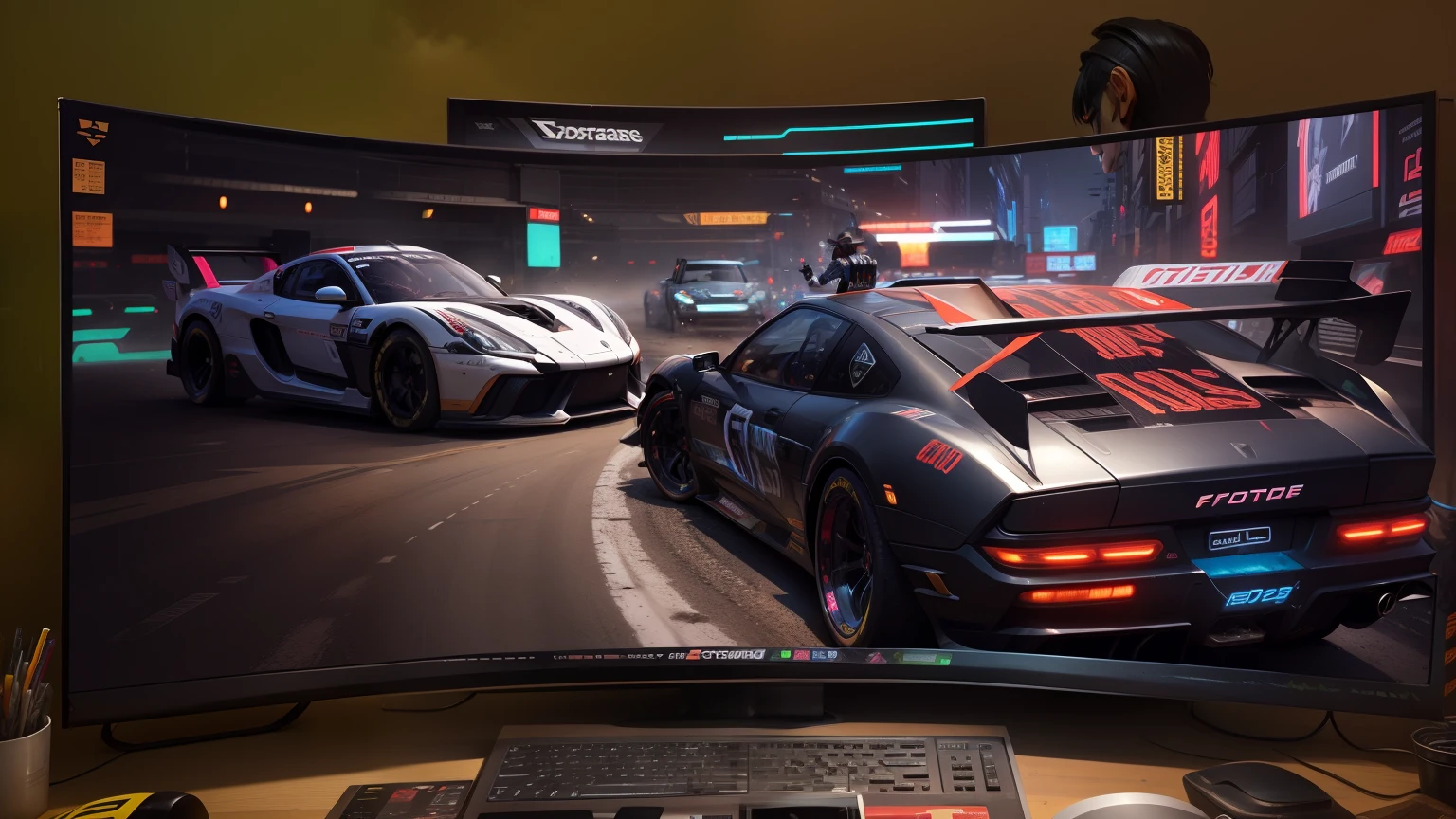 Future racing,Western cowboy,Future cyberpunk