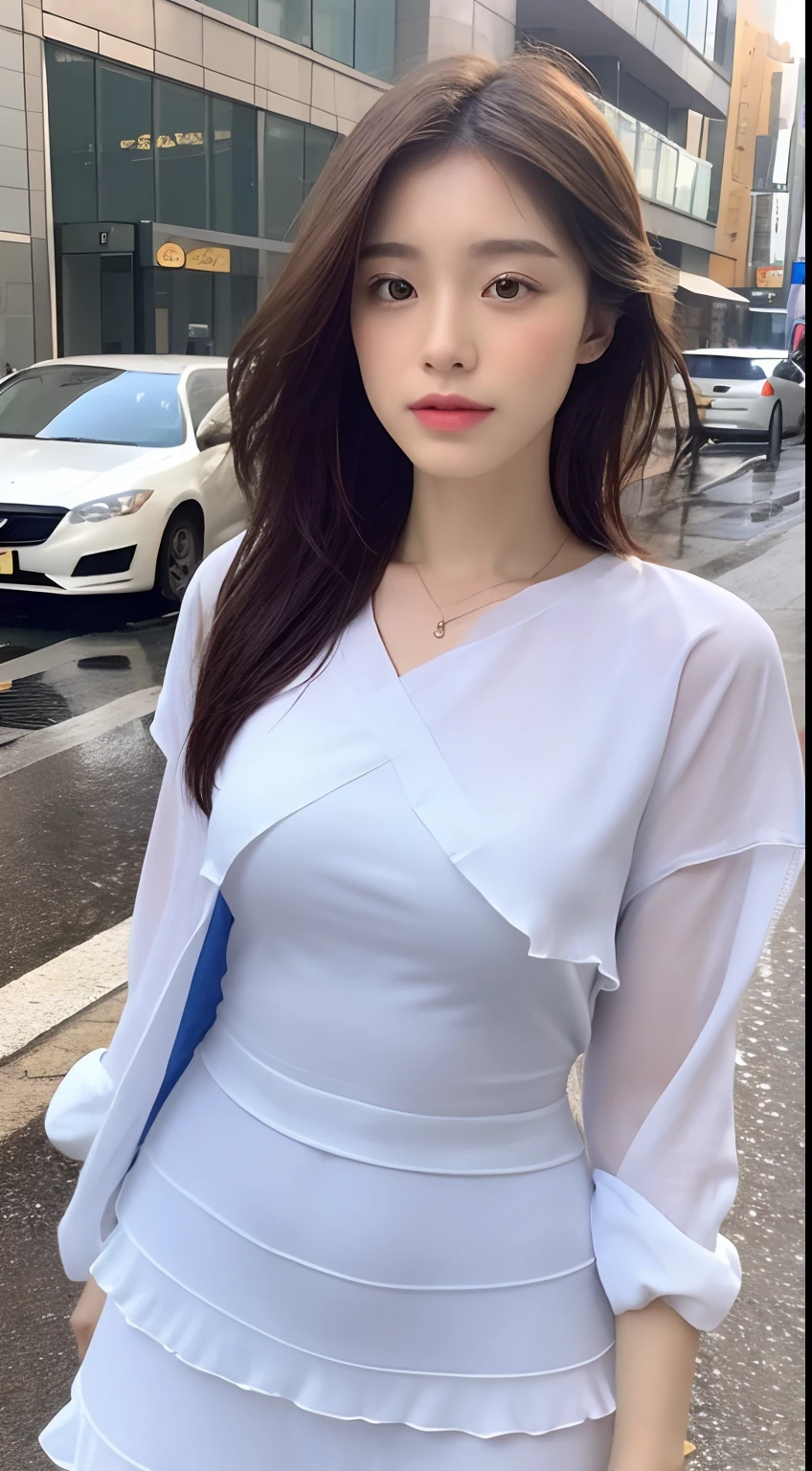 ((Best Quality, 8k, Masterpiece: 1.3)), Focus: 1.2, Perfect Body Beauty: 1.4, Buttocks: 1.2, ((Layered Haircut, Flat Chest: 1.2)), (Rain, Street:1.3), Bandeau Dress: 1.1, Highly Detailed Face and Skin Texture, Fine Eyes, Double Eyelids, Whitened Skin, Long Hair, (Shut Up: 1.3), Full Body