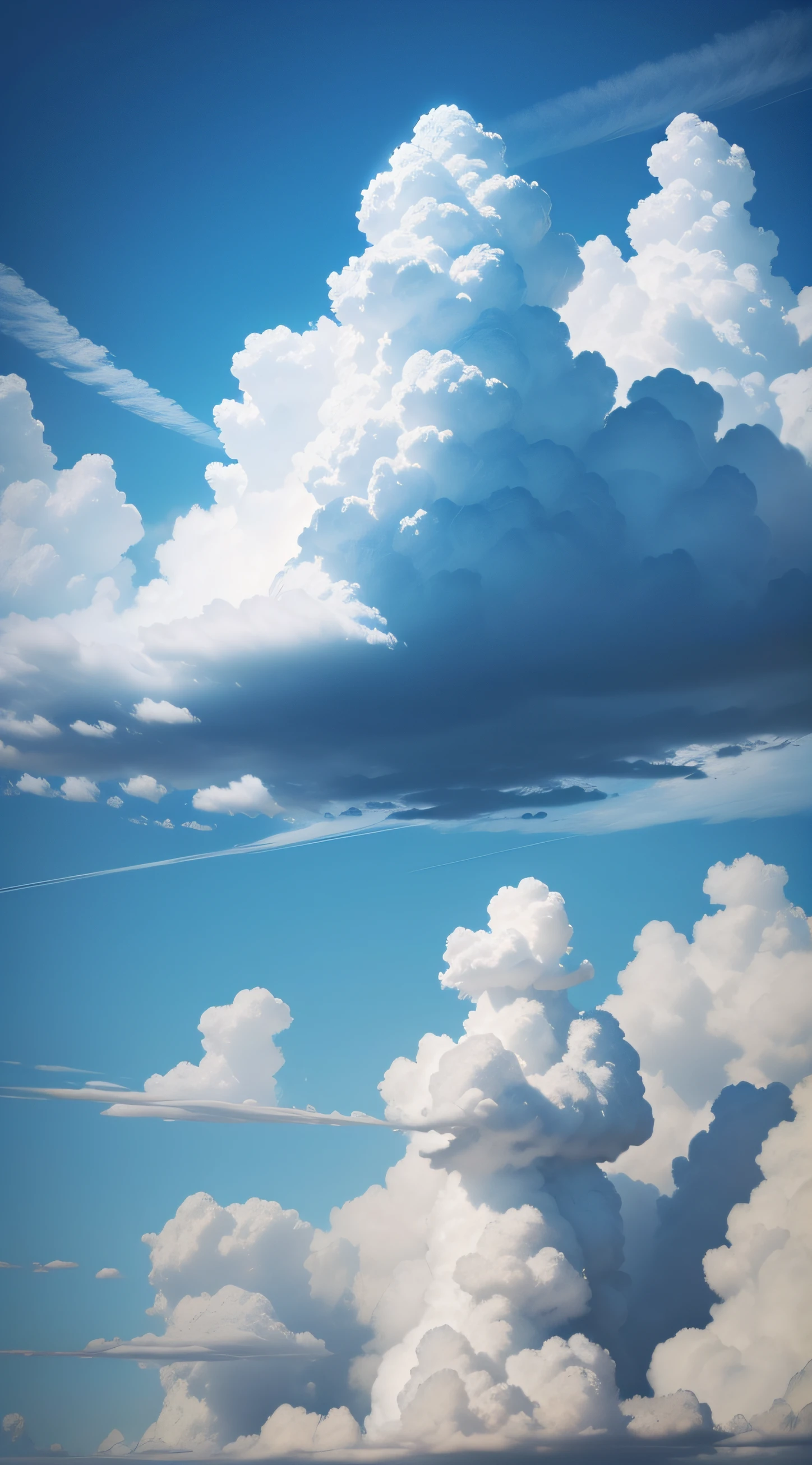 8K live-action clouds projected against a clear blue sky