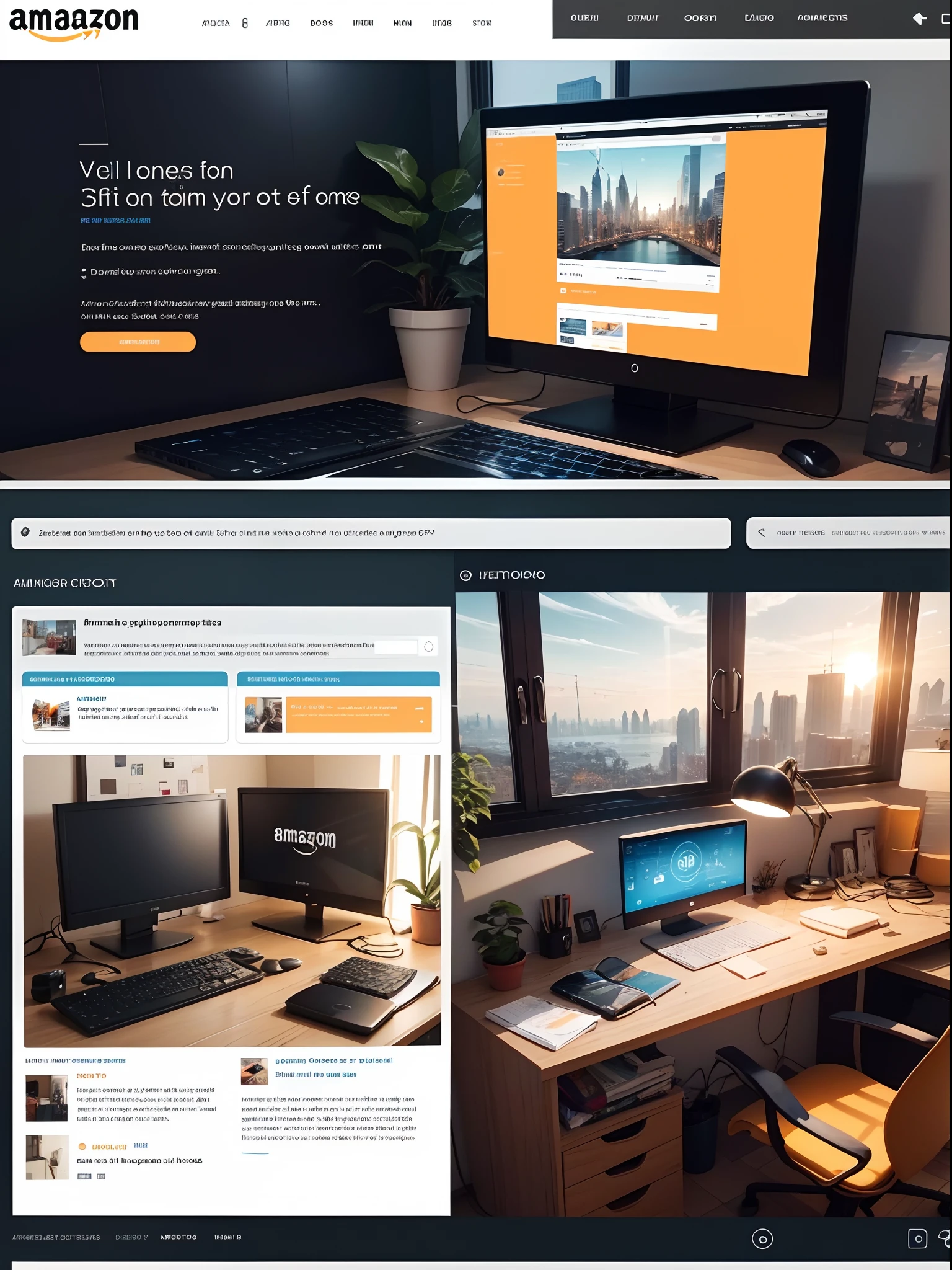A large screen shot of a desktop computer on a desk - SeaArt AI