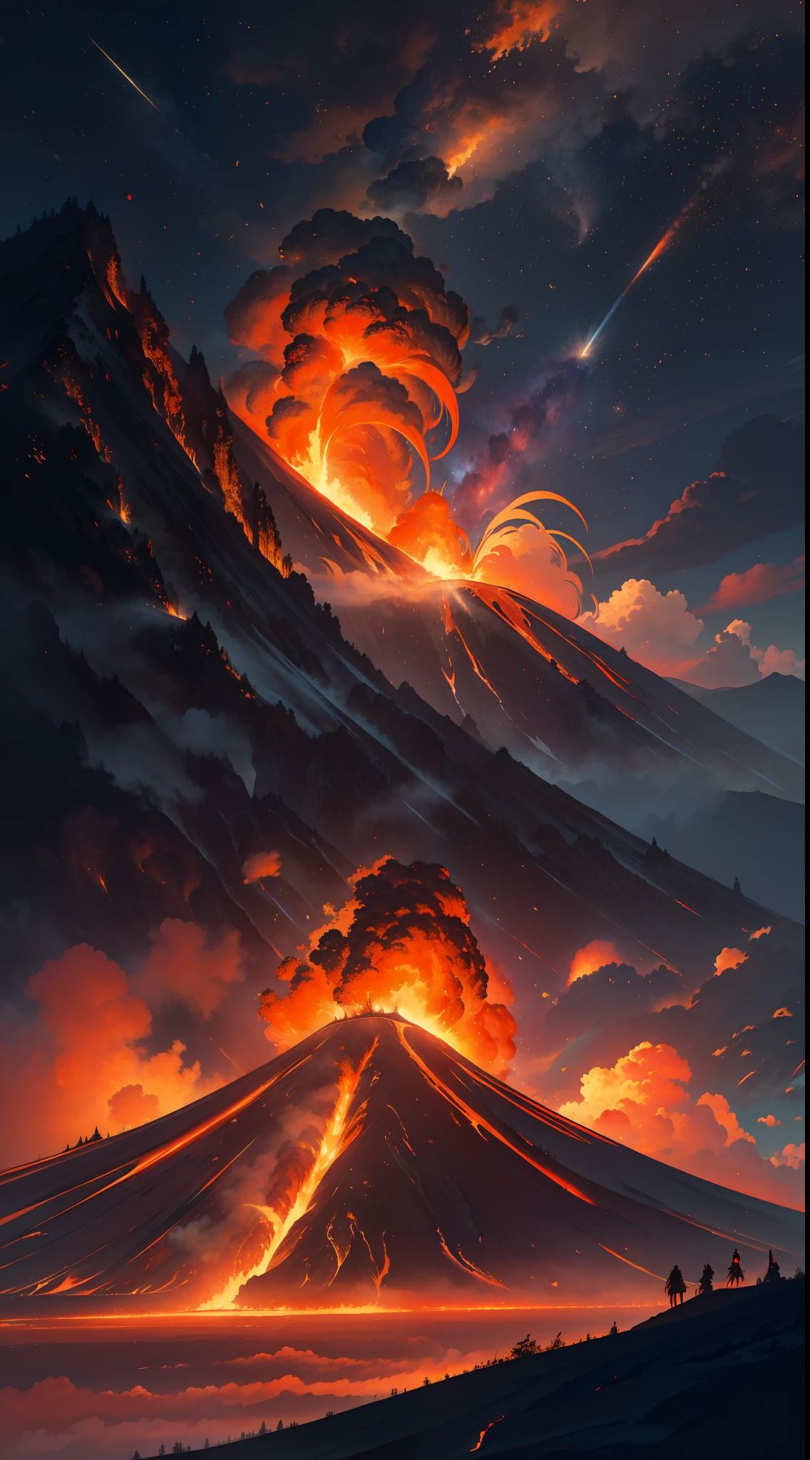 Active volcano erupting