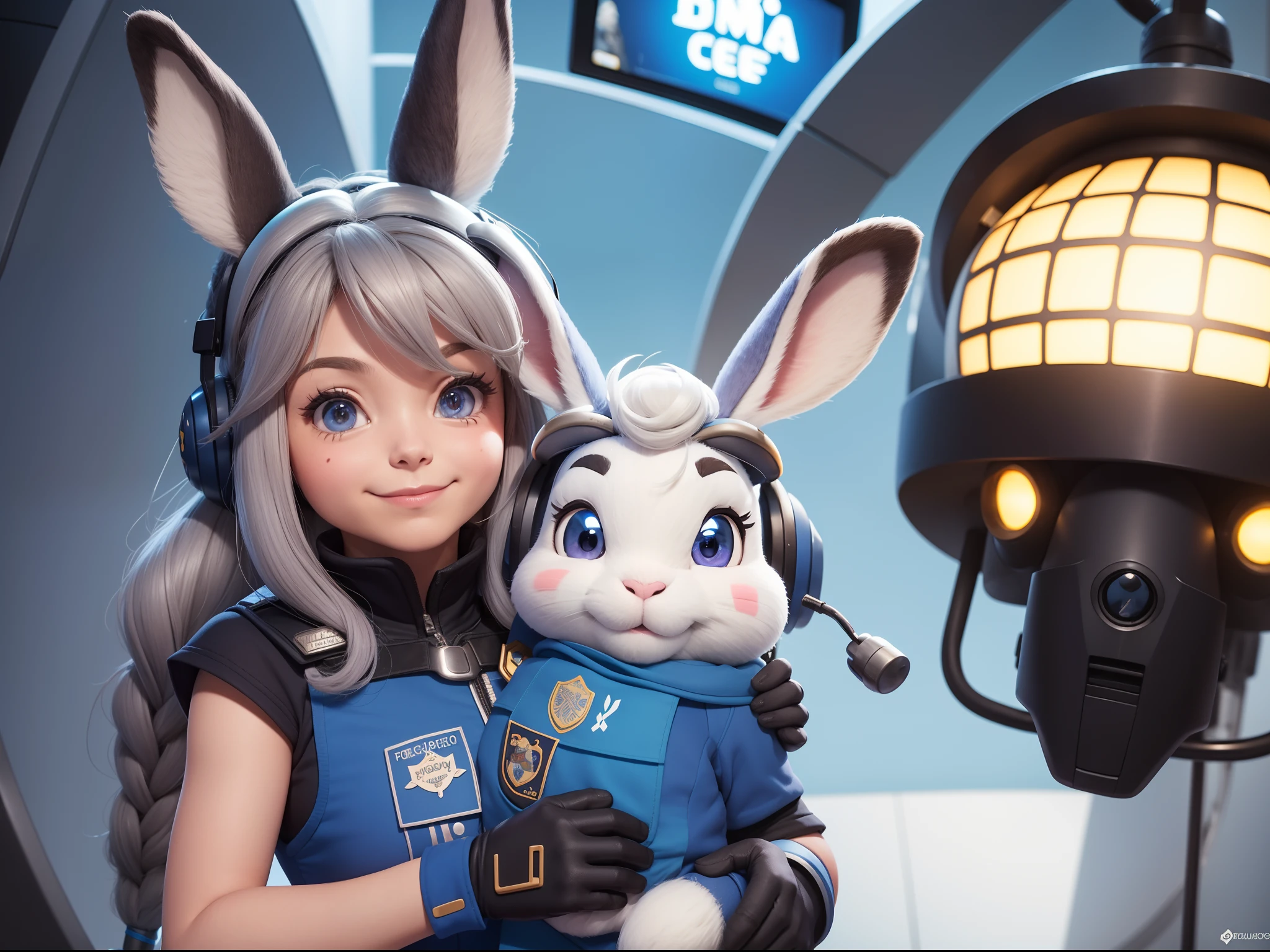 solamente, Judyhopps, conejo, police uniform, Dawnbellwether, oveja, peludo, Cabeza de agarre