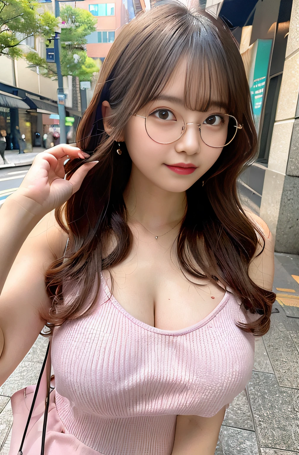 Sakura Hair Detailed in Pink Pink Glasses. corpo Olhos e sobrancelha detalhada e bonita. Sexy Open Legs Hand Detailed Beautiful Detailed Sexy With 2D An Anime Detailed Bodies Sexy Pink Bra And Panties Leg Detailed 8k Long Straight Hair 8k A Detailed And Realistic Lighting Mixed With 2D