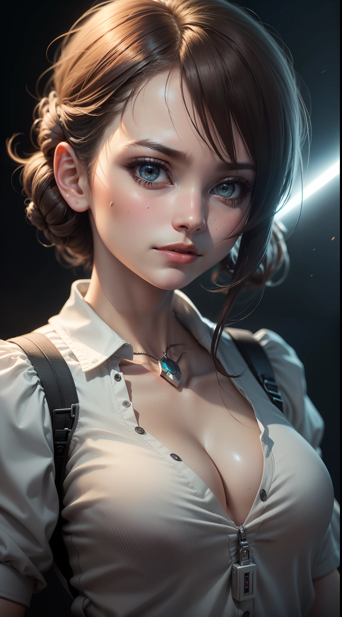 MENINA Glasstech, (close up), FRONTAL, (foco no rosto:1.6), ( highres: 1.2 ), ( RAW: 1.2 ), ( arte fractal: 1.3 ), masterpiecel1.4, ( realista, foto-realista:1.37 ), High-frequency sharpening, (fotorrealista: 1.4), detalhes intrincados, illustration detailed, ( extremamente detalhado CG ), ( photon maping, radiosidade, physically-based render, automatic white balance ),