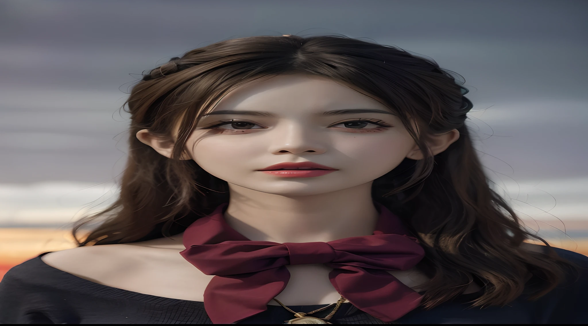 Cut off the original figure,Set in the background of sunset