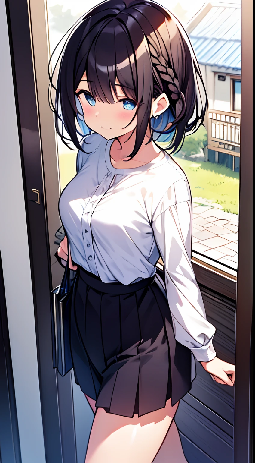 masutepiece, Best Quality,Illustration, Wallpaper, ultra -detail, Little Face Lori、(((molesting)))、Detailed eyes, Complex hairstyle、Sareme、(Frightened:1.3)、((embarrassed from))、(Teary-eyed:1.3)、(((Cute white underwear)))、(Cute shirt、Skirts of light shades)、ample breasts、((Morester))、((Girl being undressed by a man))