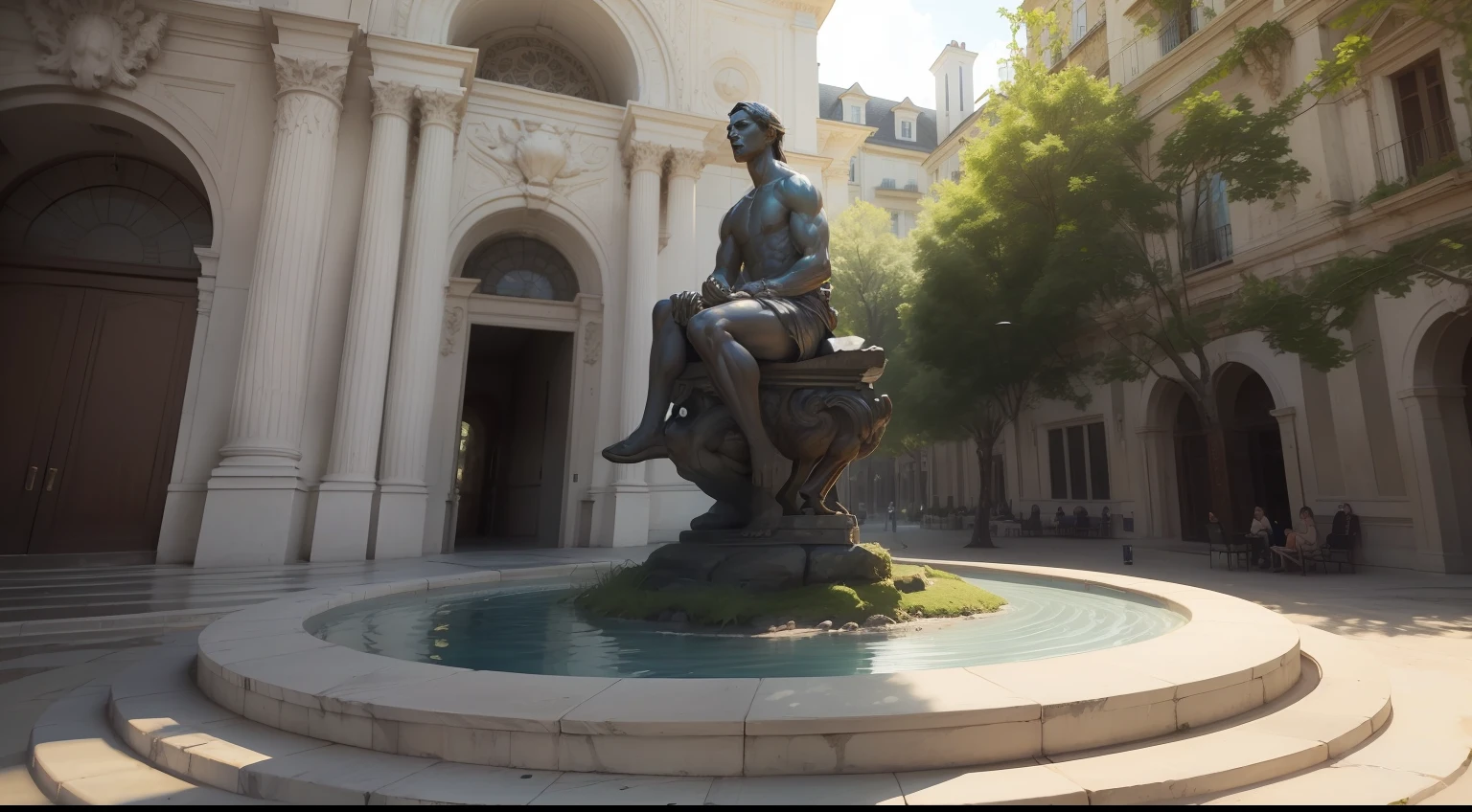Marcus Aureliu statue (obra-prima) (8k high resolution) (melhor qualidade) (Ultra Definition) (Ultra realista)(Foto RAW) (Foto realista) (bright illumination)