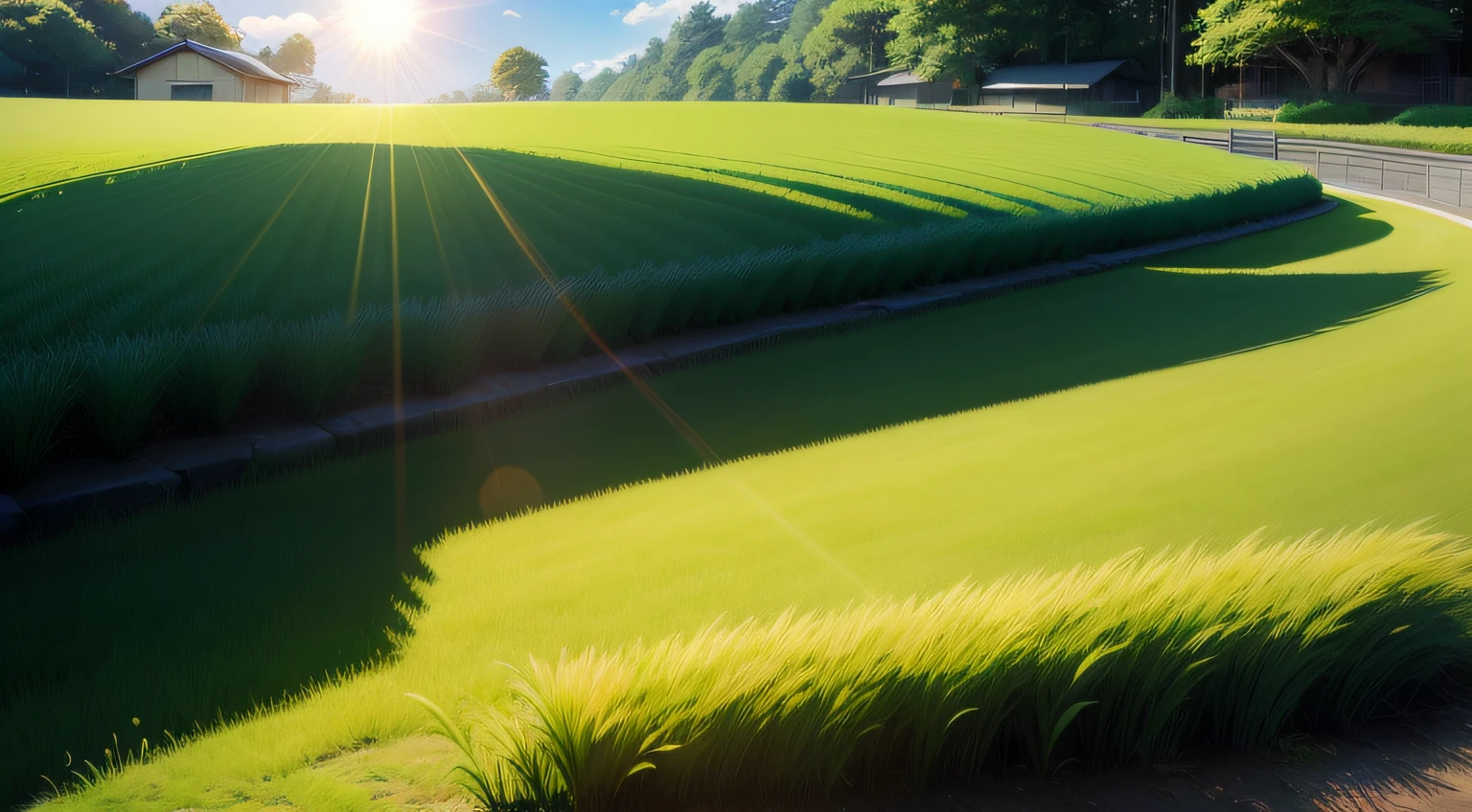 Yamakawa，rios，grass field，bright sun