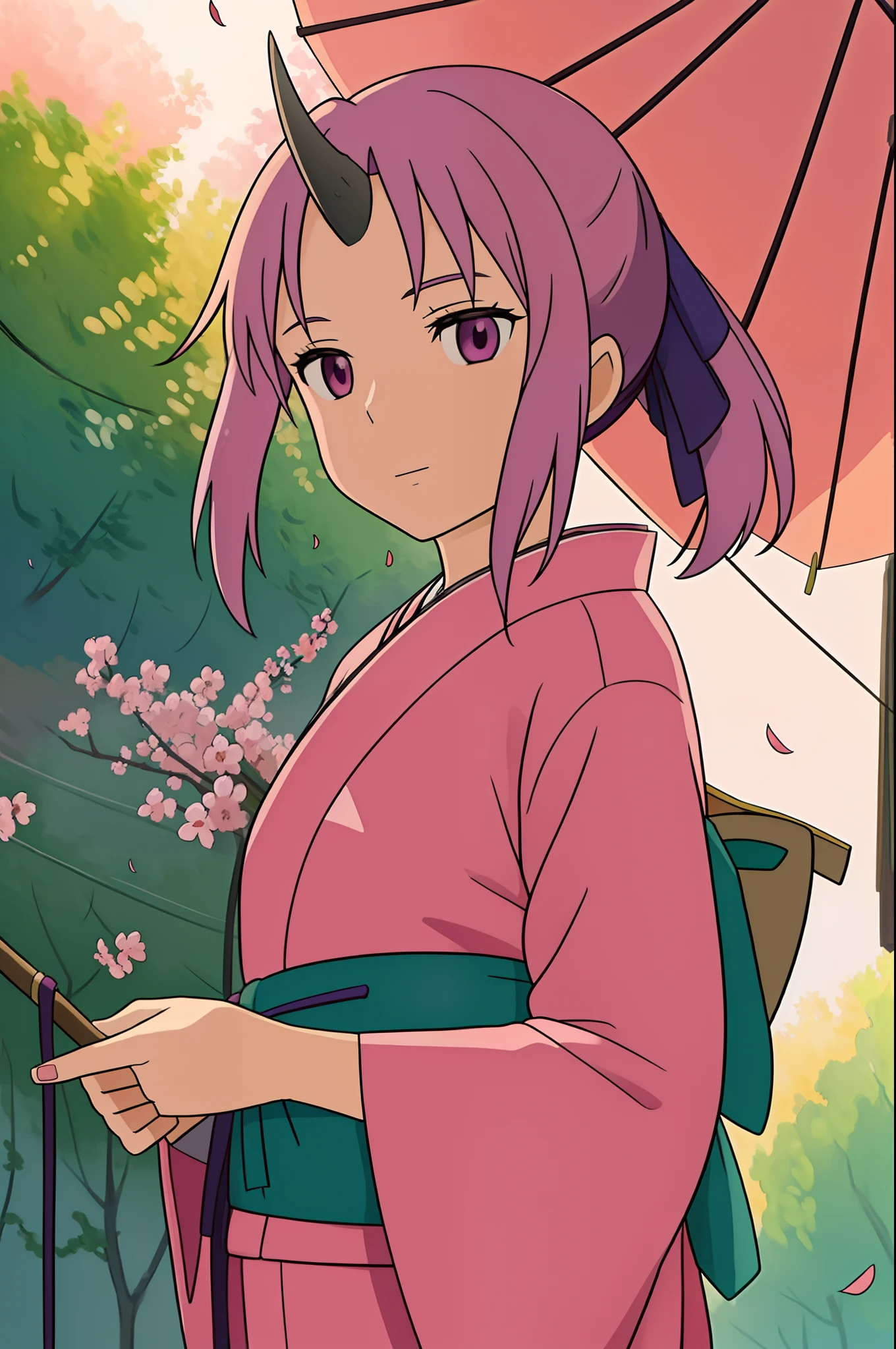 ((best quality)), ((masterpiece)), (detailed), 
1girl, pixel-Shion, kimono, outdoor, sakura tree, upper body, cowboy shot, miyazaki hayao