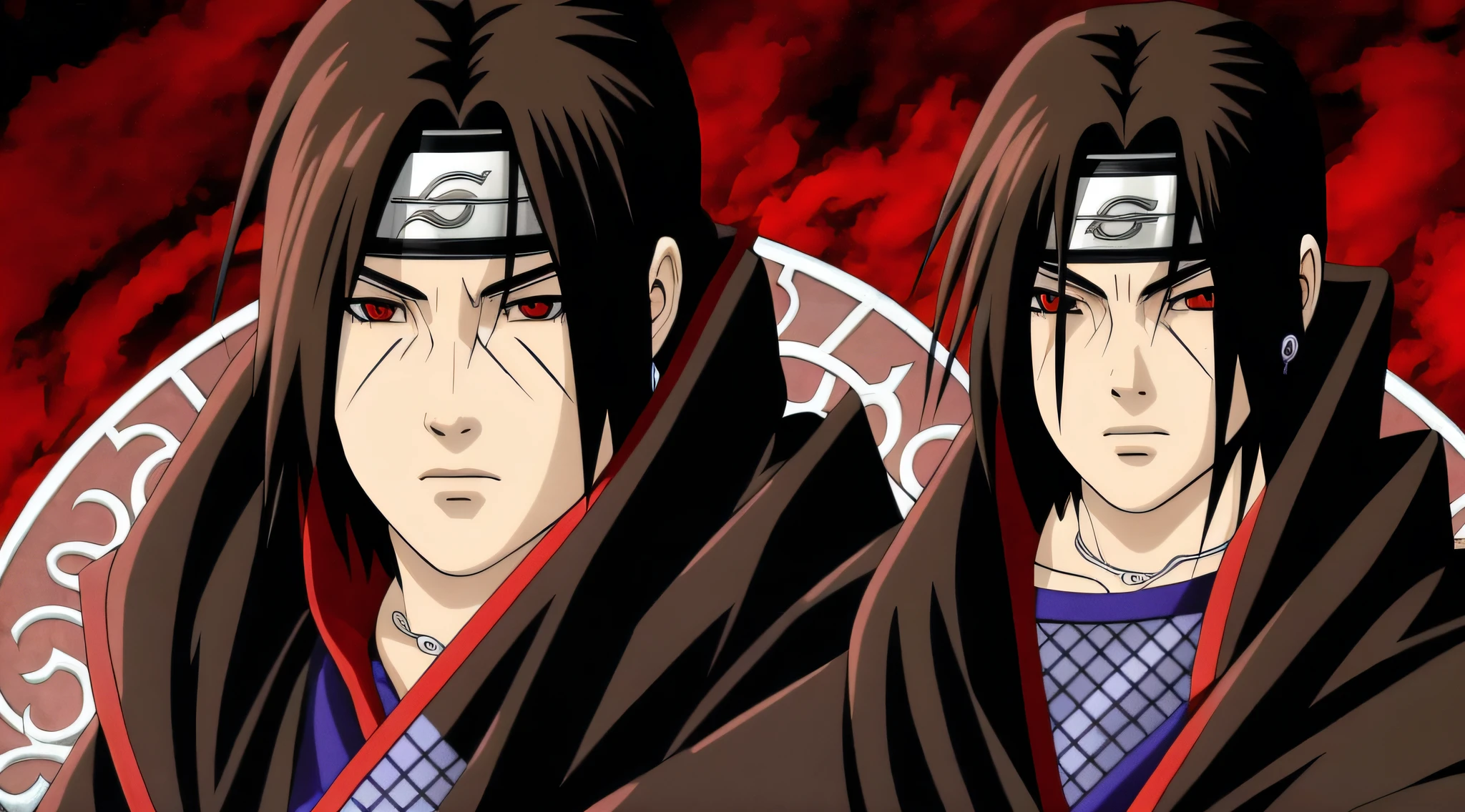 O REI uchiha itachi SOZINHO SENTADO EM UM TRONO, FEITO DE PENAS PRETAS, HIPER DETALHADO Melhor qualidade