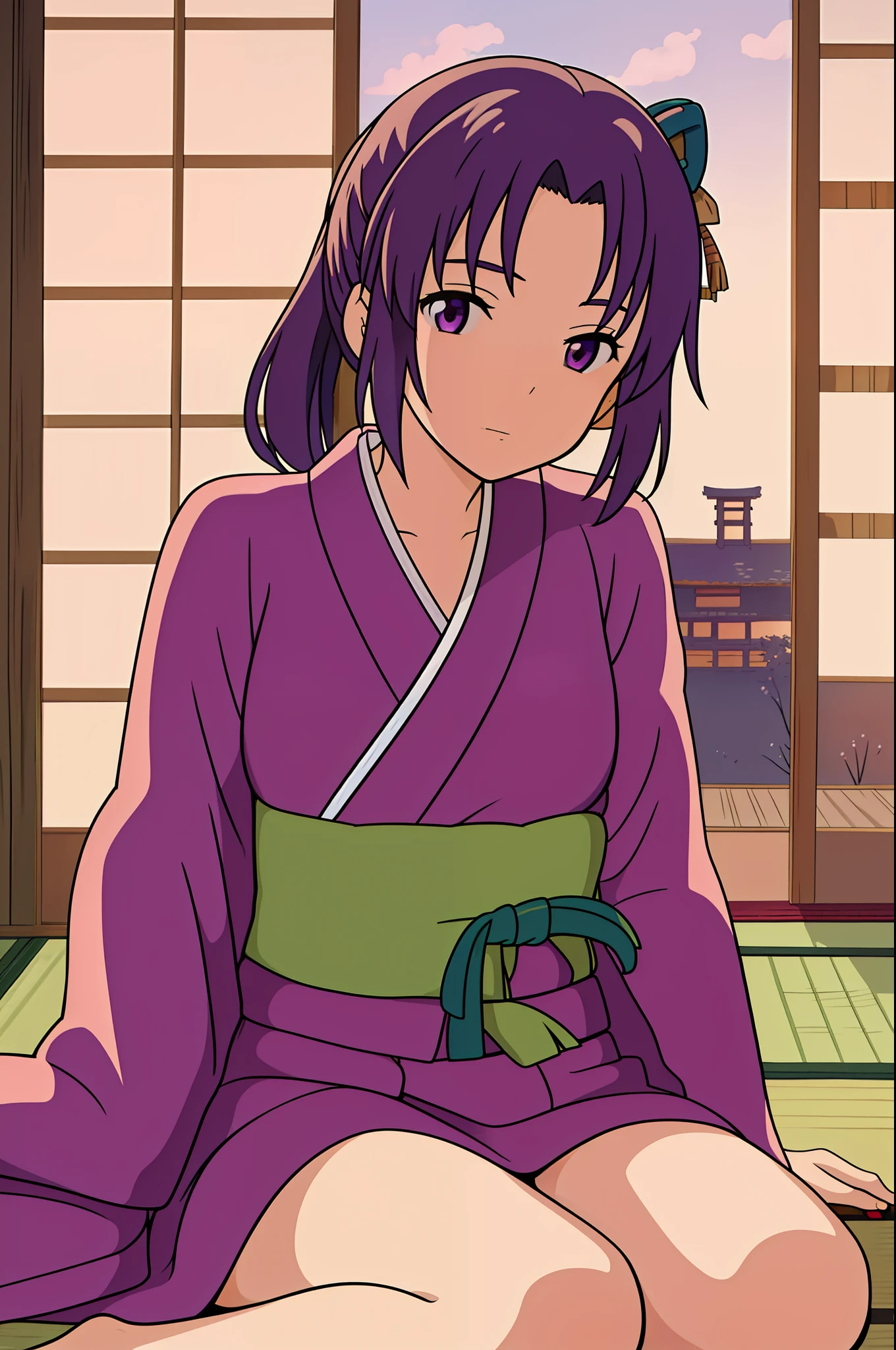 ((best quality)), ((masterpiece)), (detailed), 
1girl, pixel-Shion, kimono, indoor, japanese traditional house, miyazaki hayao