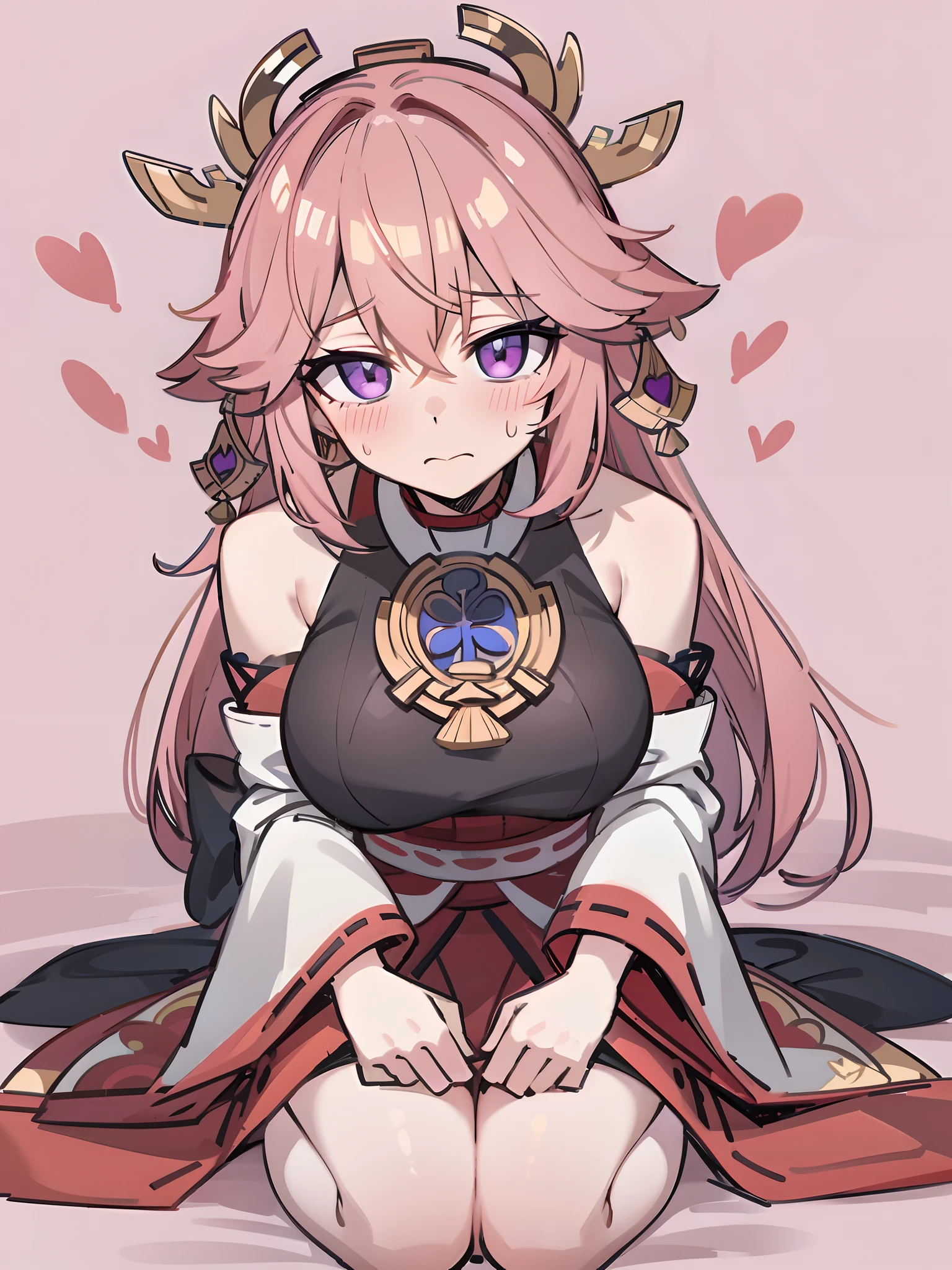 Anime girl with pink hair and horns sitting on the ground, Keqing from Genshin Impact, Ayaka Genshin impact, Genshin, Anime goddess, ayaka game genshin impact, Portrait Chevaliers du Zodiaque Fille, zhongli from genshin impact, of a ramlethal valentine, Anime waifu, cute anime waifu in a nice dress, Marin Kitagawa fanart