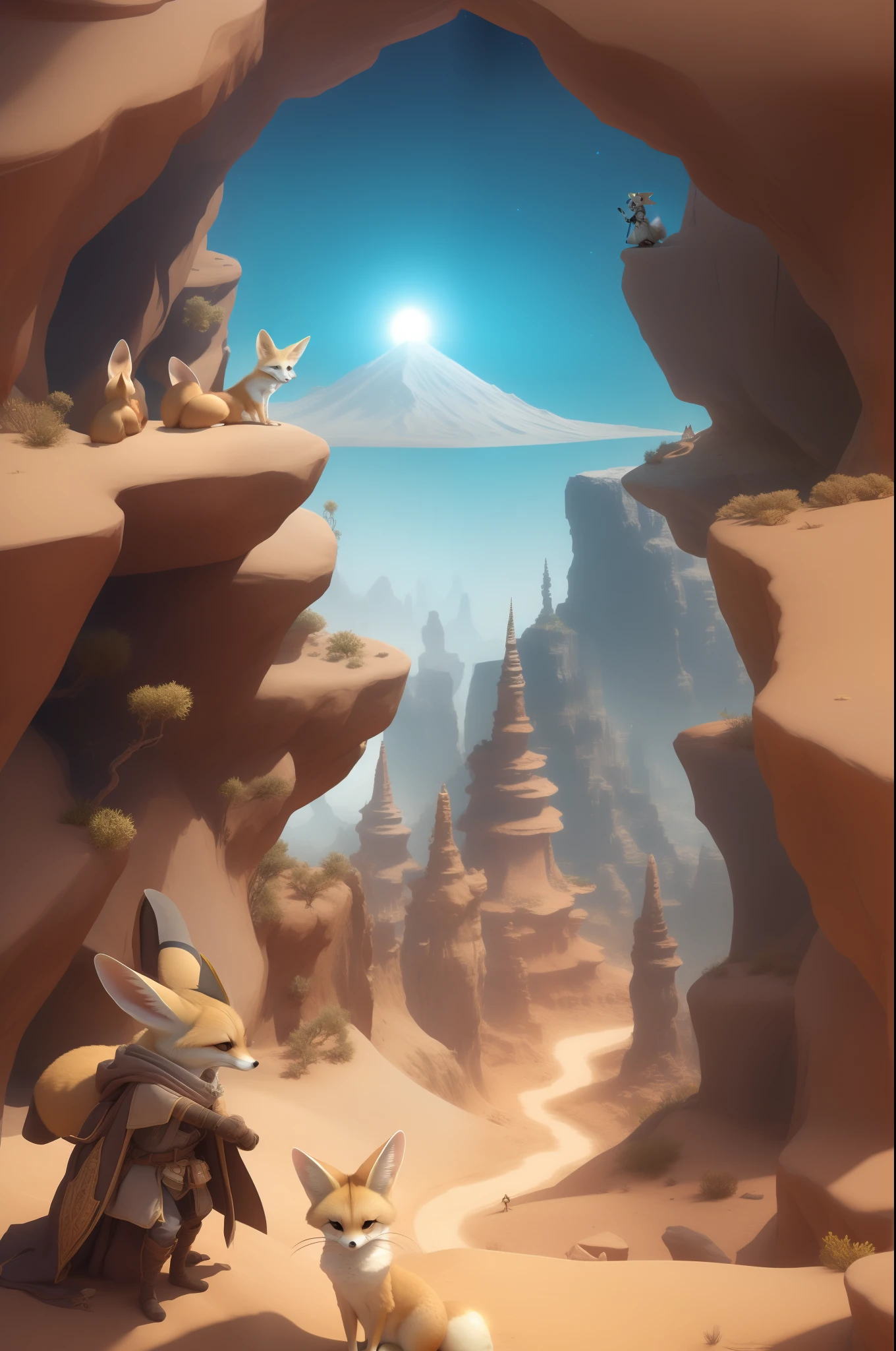 fennec、Elemental、Eau、Dressing up as a wizard、Fantastical、natta、A desert