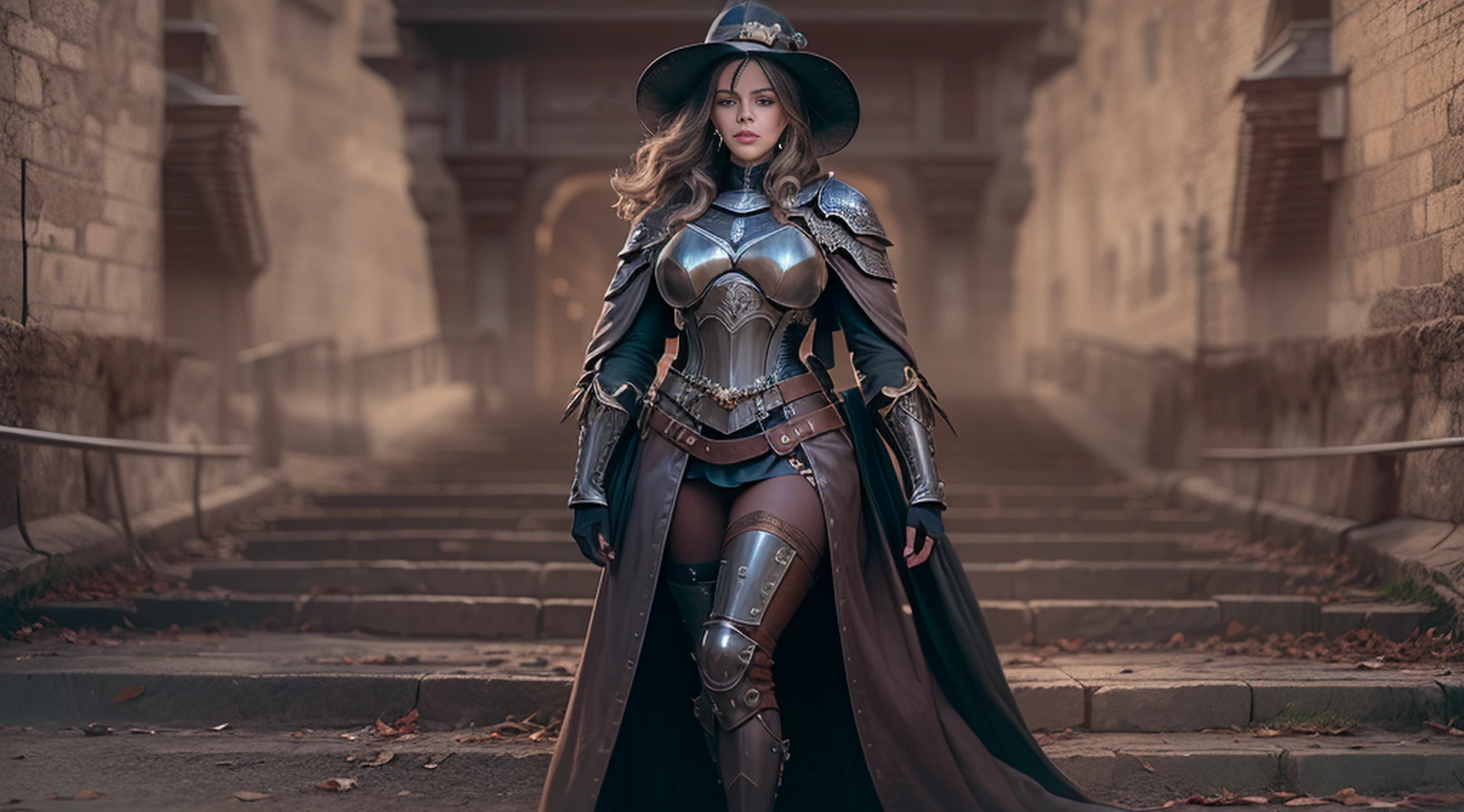 1 female full body, ((Kate Beckinsale)), in a witch hunter style outfit, [Tauromaquia: 1.8], roupas steampunk vitorianas, (((leather breastplate))), ((quadro de filme ainda) ) , a steampunk city in the background Cinematic, textura natural da pele, 24 mm, Texturas 4k, soft Cinematic Light, Adobe Lightroom, photolab, HDR, intrincado, elegante, altamente detalhado, foco nítido, (( (((cinematic look)) ), tons suaves, detalhes insanos, detalhes intrincados, hiper-detalhado, baixo contraste, soft Cinematic Light, cores escuras, exposure blending, HDR, desbotado, slate atmosphere --auto