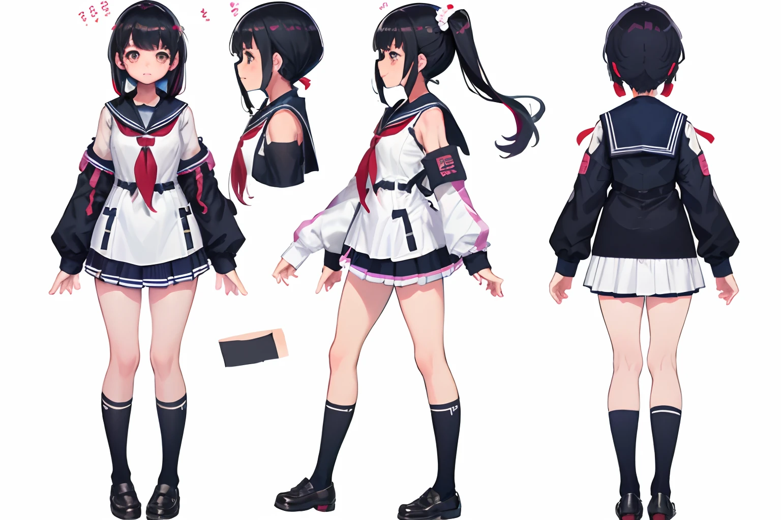 multiple views,1girl,serafuku,school uniforms,simple background,white background,full body,
<lyco:multiple views:1>