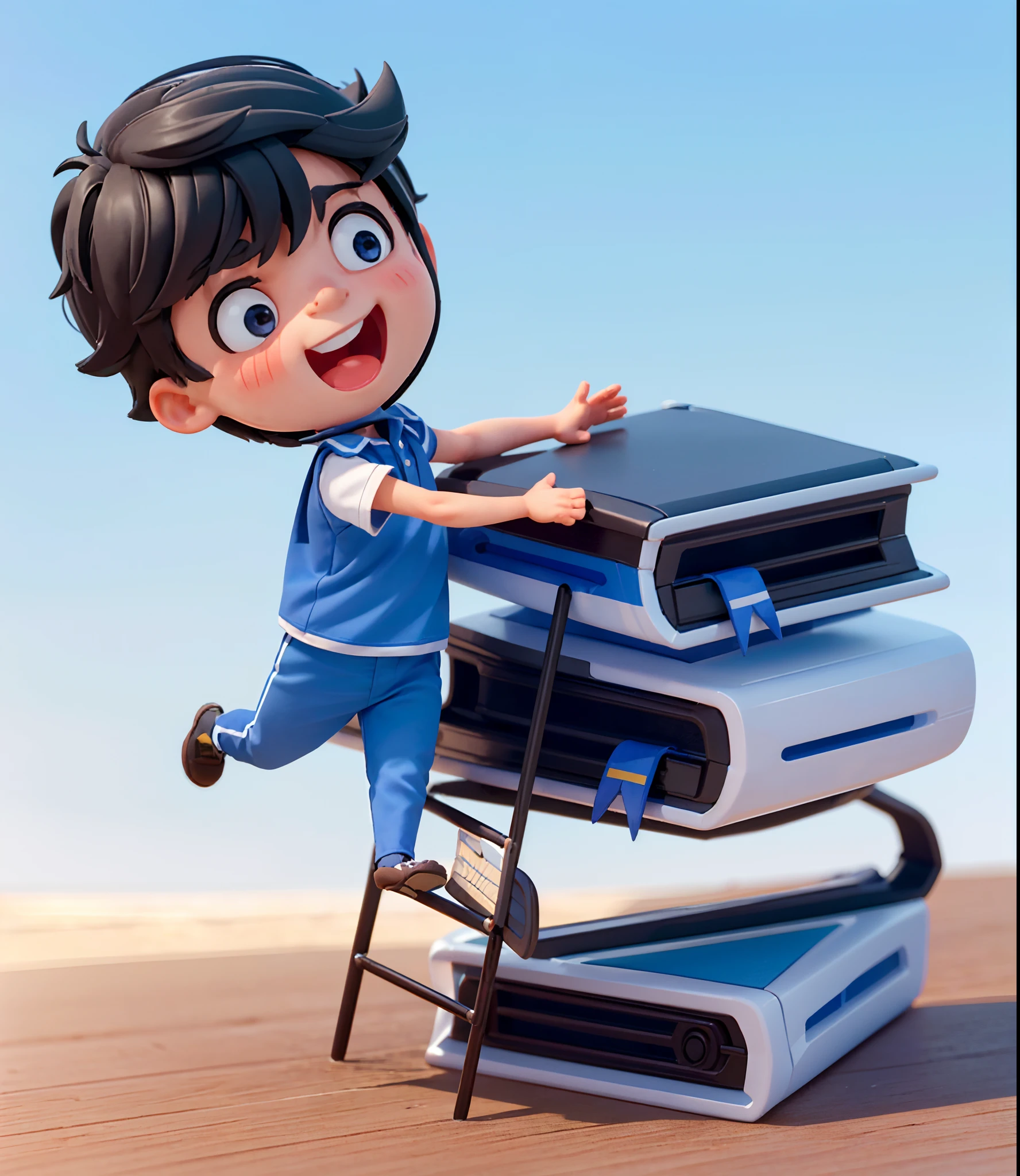 A boy (in the picture ratio 1:2), school uniform, school playground, running track, crossing the finish line, victory, joy, joy, perfect quality, clear focus, (Masterpiece: 1.2) (Realistic: 1.2) (Bokeh) (Best quality) (Detailed skin: 1.3) (Intricate details) (8K) (Detail eyes) (Sharp focus), (Happy)