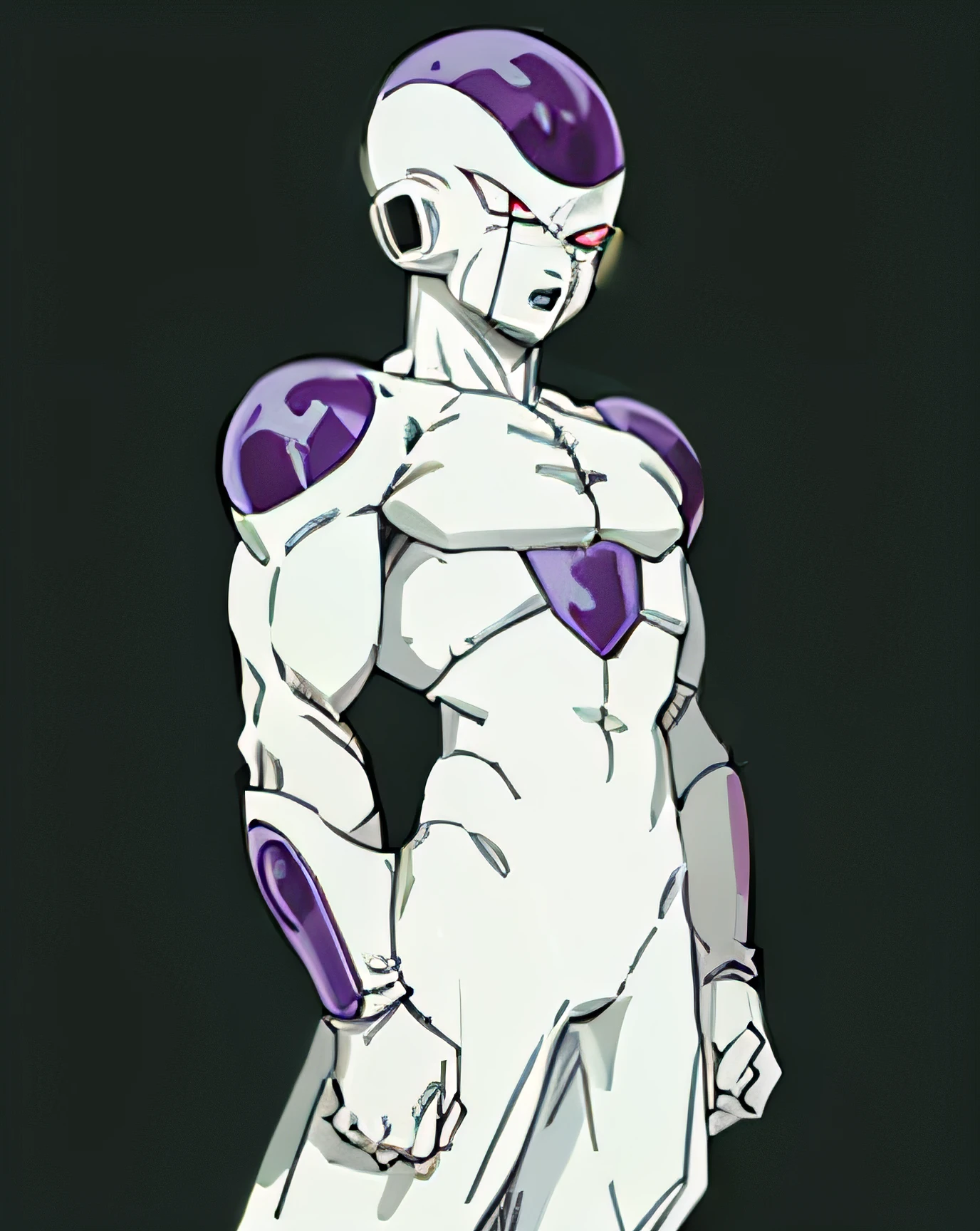 masterpiece, best quality, 1boy, frieza, closeup, looking at viewer, male focus, red eyes, solo, serious,simple green background, chroma