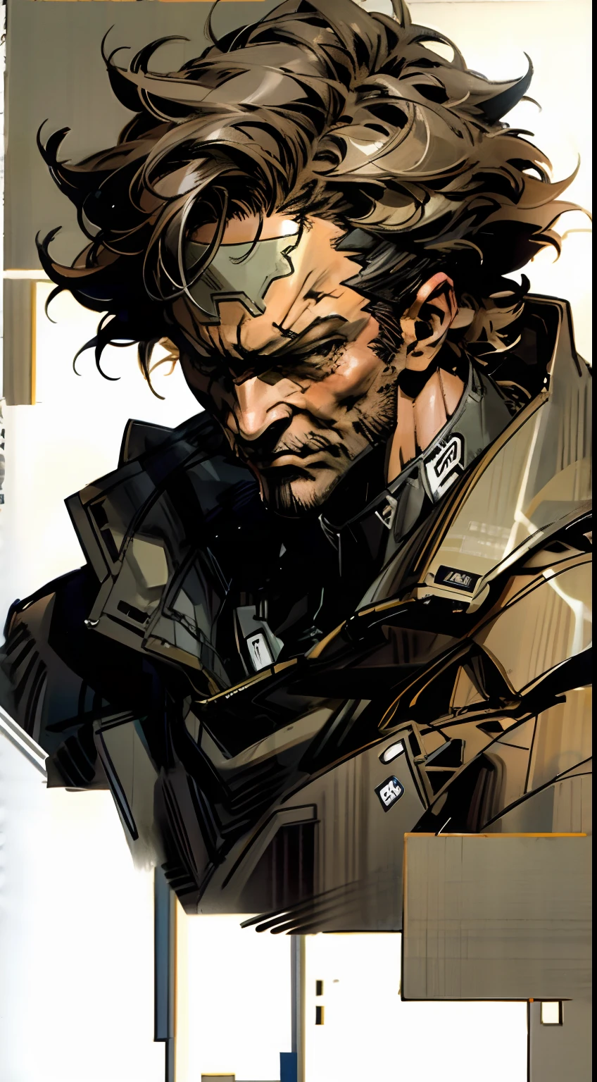 metal gear,metal gear solid,solid snake,metal gear solid solid snake, arte hiperrealismo, escuro, fundo escuro do,suit,business suit,smokie --auto --s2