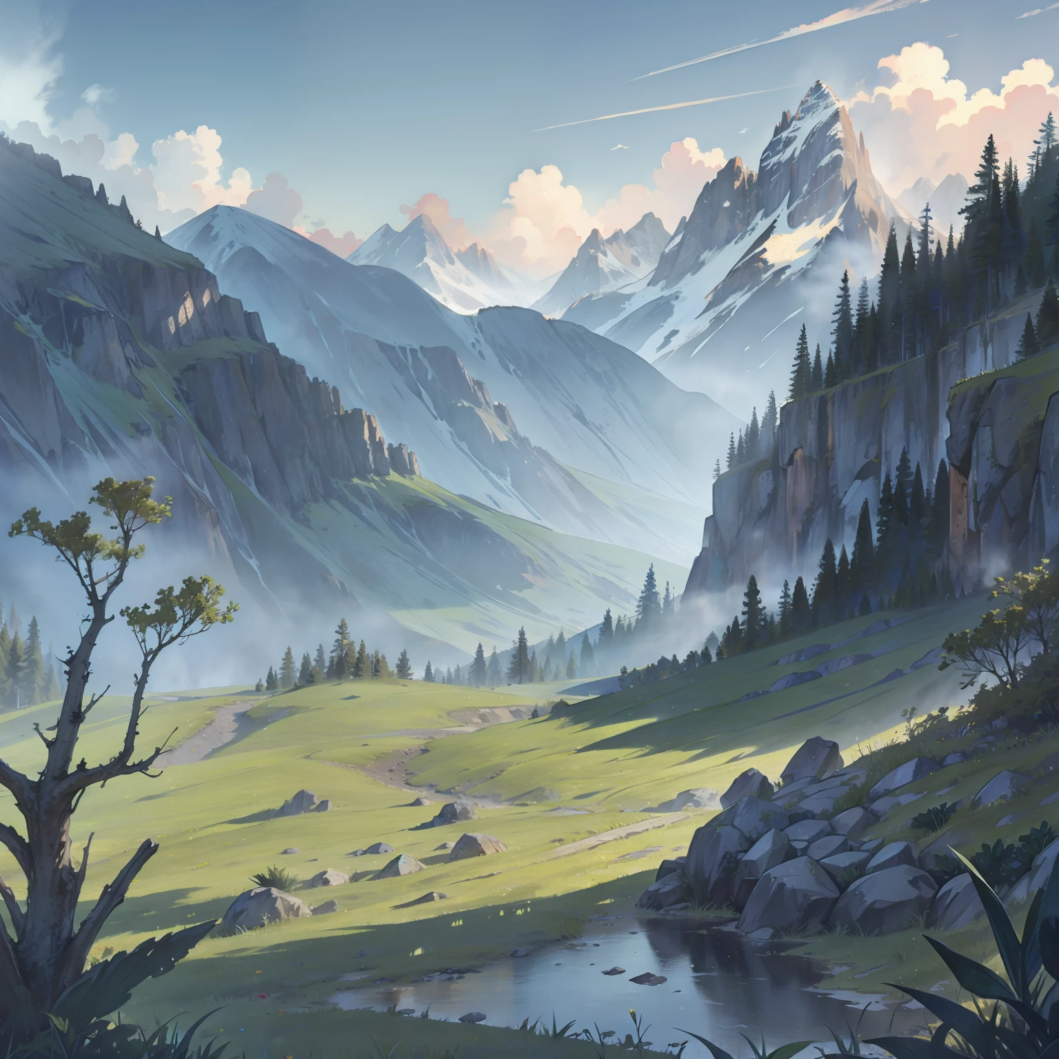 plant, mountain,
