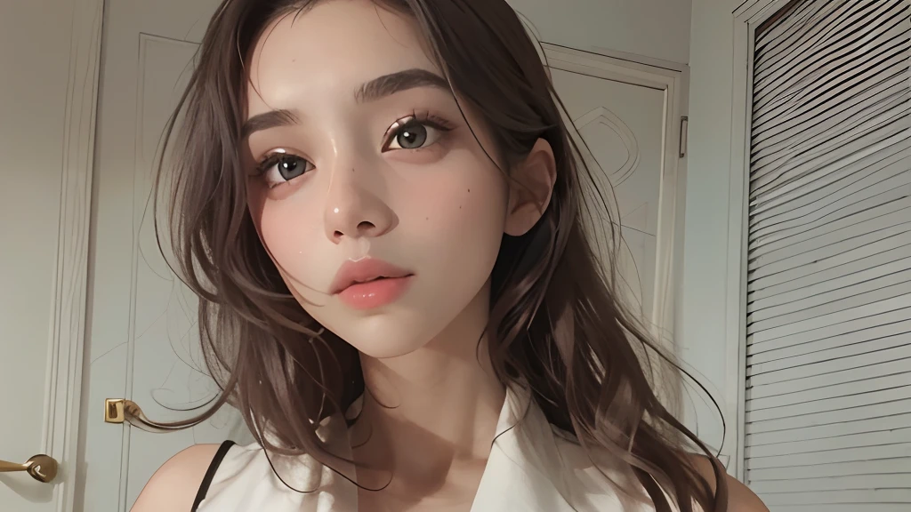 NSFW,ultra realista 8k cg, cara perfecta, impecable, limpio, obra maestra, obra de arte profesional, 1girl, obra de arte famosa, cinematography lighting, cinematic bloom, cara perfecta, cara hermosa, ojos hermosos, ((cuerpo femenino perfecto, cintura estrecha)), mujer, inclinado sobre el escritorio, vestido largo rojo, medias negras, piernas de enfoque, milf, cabello negro corto