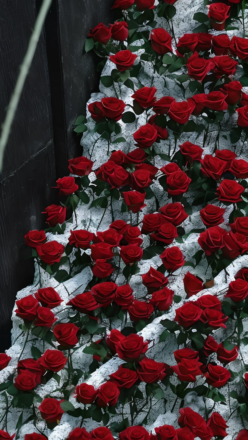 best qualtiy, tmasterpiece, 超高分辨率, (realisticlying:1.4), RAW photogr,There are many red roses growing on the ground, red roses at the top, Red roses, rosette, rosses, Turn off guns and roses, Red neon rose, portal made of roses, Rose, There are thorns everywhere, hedi slimane, a few roses, decorative roses, exploding roses, Black roses, sergey krasovskiy, small red roses