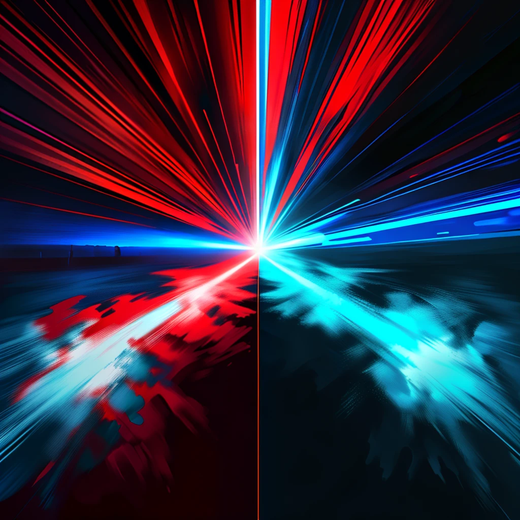 Red and blue barrage