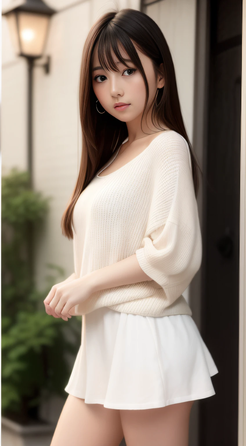 hightquality、​masterpiece、ultra res、a beauty girl、cute girl face、having clothes are worn、a miniskirt、full bodyesbian、Famous actresses of Japan、very beautiful face