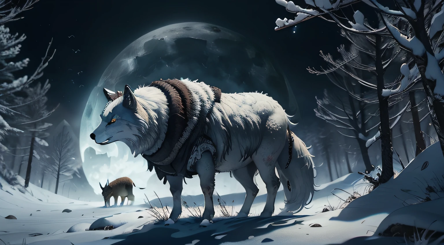 zombie sheep animal wearing wolf's skins, wolf cloths
