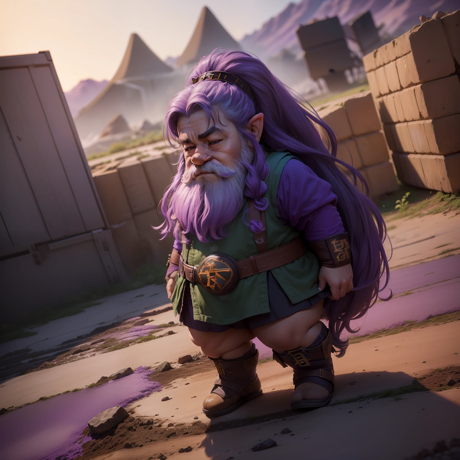 (realistic illustration, photorealistic illustration: 1.37), ((melhor qualidade)), ultra high-resolution, papel de parede CG 8k extremamente detalhado, physics based rendering, cinematic lighthing, full-body dwarf, (bokeh: 1.4), ((((1dwarf))), (((asas de avestruz))), (purple dwarf), asas de avestruz roxo, (avestruz roxo), ((Bitcoin Mining)),Servidor de internet roxo,caverna ametista