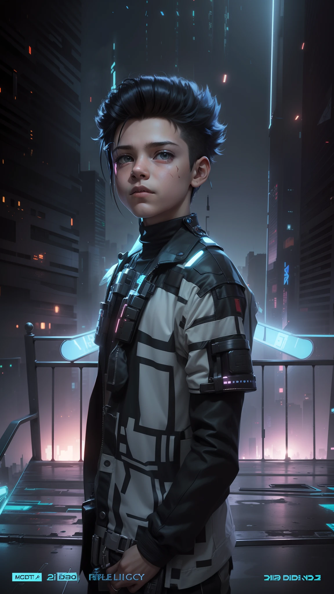 Change background cyberpunk boy high ditel