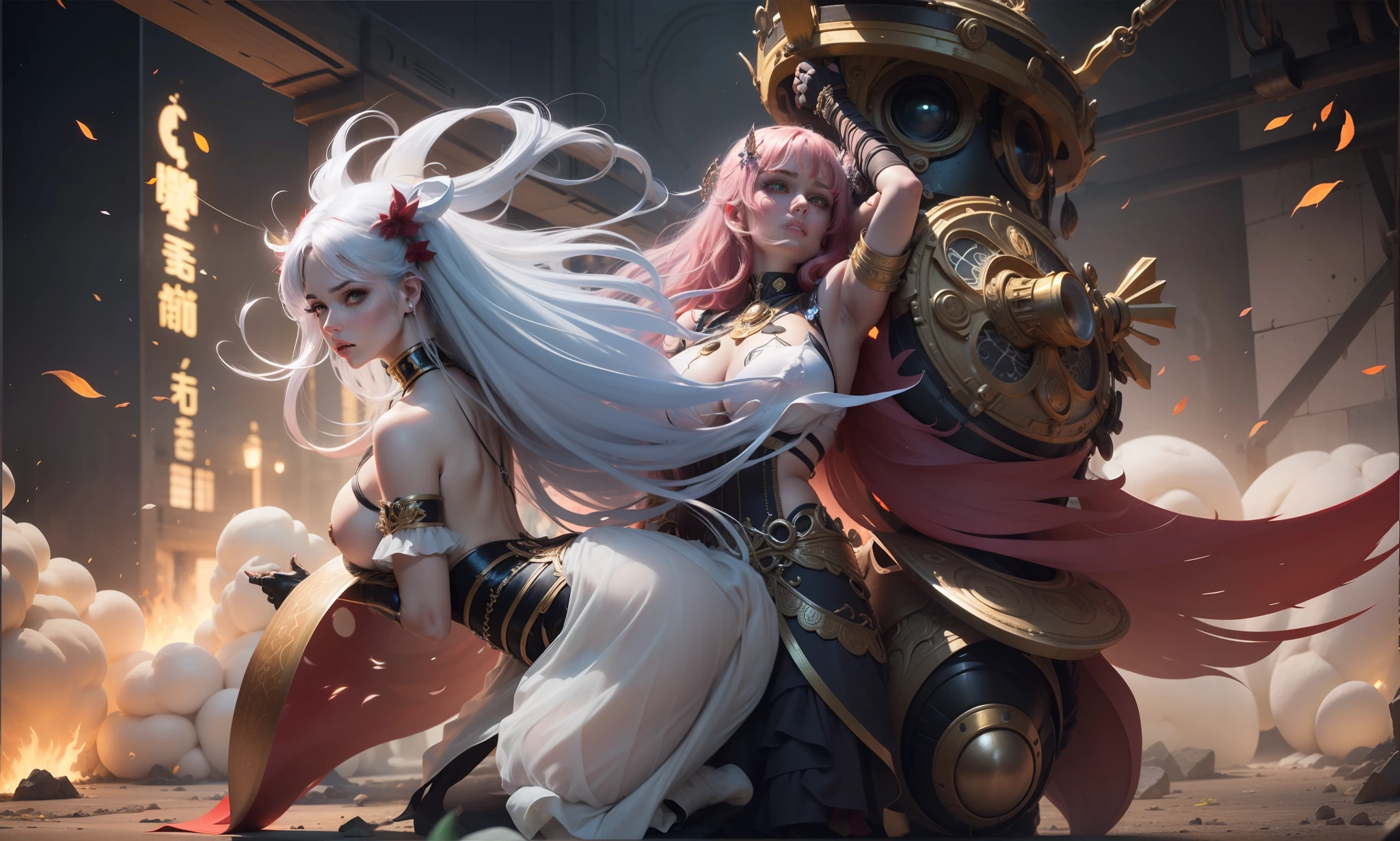 huge tit,The kinky is exposed,White skin of the,red tinted hair,Yellow kaleidoscope eyes,Strenuous movements,Confuse sentient beings,Extremely beautiful,Aphrodite