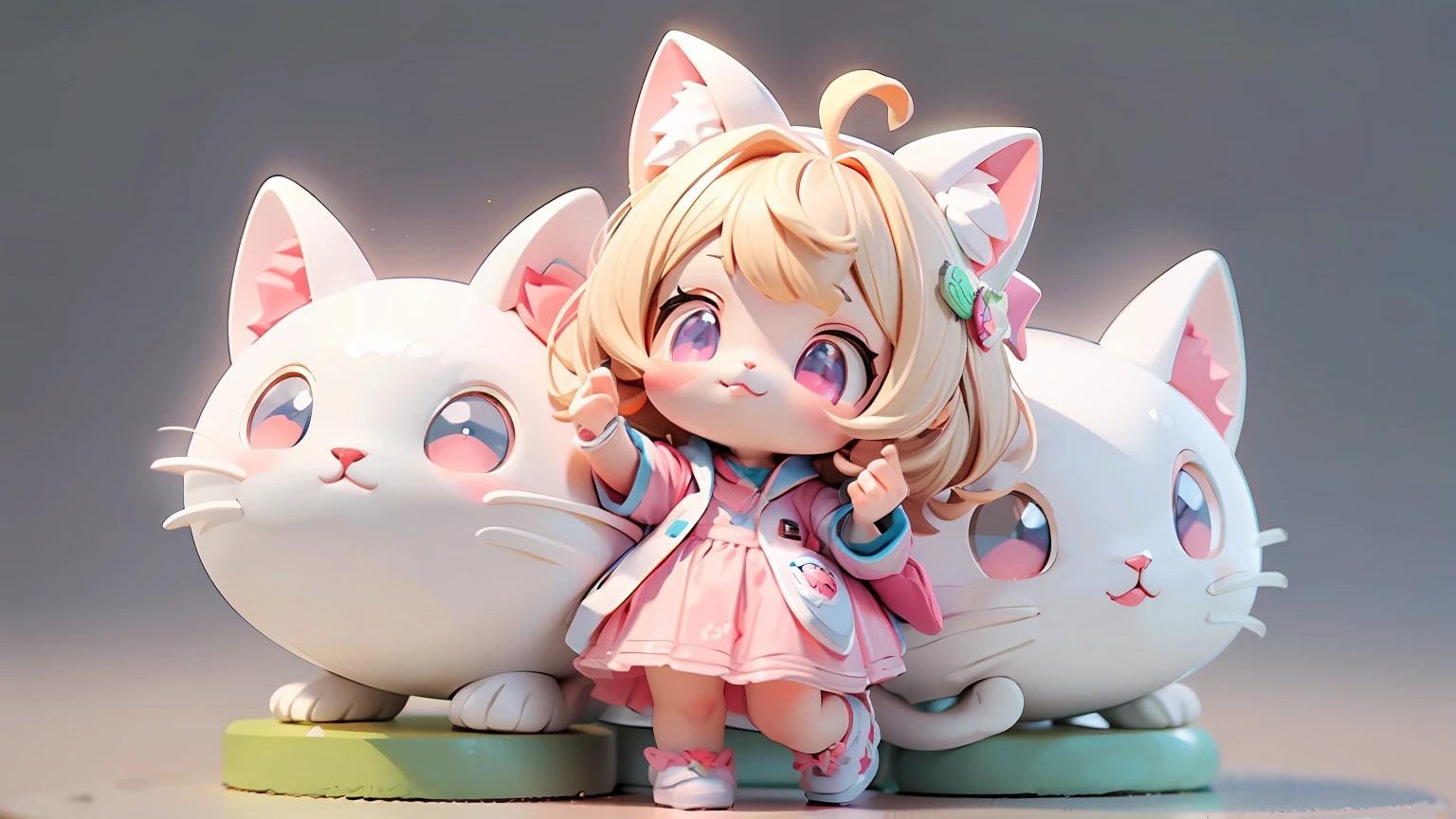 Fashion toy, clay model, cute cat wearing a UK student uniform, mokup, blind box toy, IP, glossy material, 3D, clean background, best quality, C4D, super detailed,octane,blender,pinterest --ar 2:3 --niji 5 --q 2