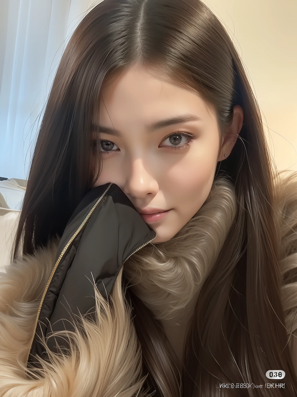 (8k, RAW photo, best quality, masterpiece:1.2), (realistic, photo-realistic:1.37), ultra-detailed, ultra high res,1 girl,looking at viewer,beautiful detailed face,smile,narrow,(slim waist:1.3),shirt, beautiful detailed skin, skin texture, floating hair,professional lighting,