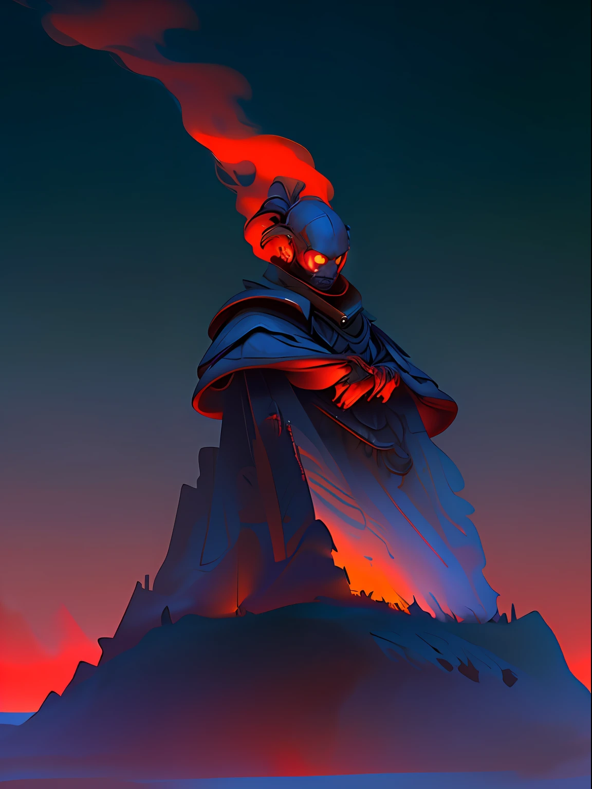 Future Battlefield, Alien Civilization War, Gunsmoke fills, A red flag was planted on a small mound, Soldiers in Chinese armor, full armour, The background is the army of the SA, The picture is stunning, Magnificent, Magnificent, in the style of futuristic, Ultra-wide angle, Masterpiece, ccurate, Anatomically correct, Super detail, Award-Awarded