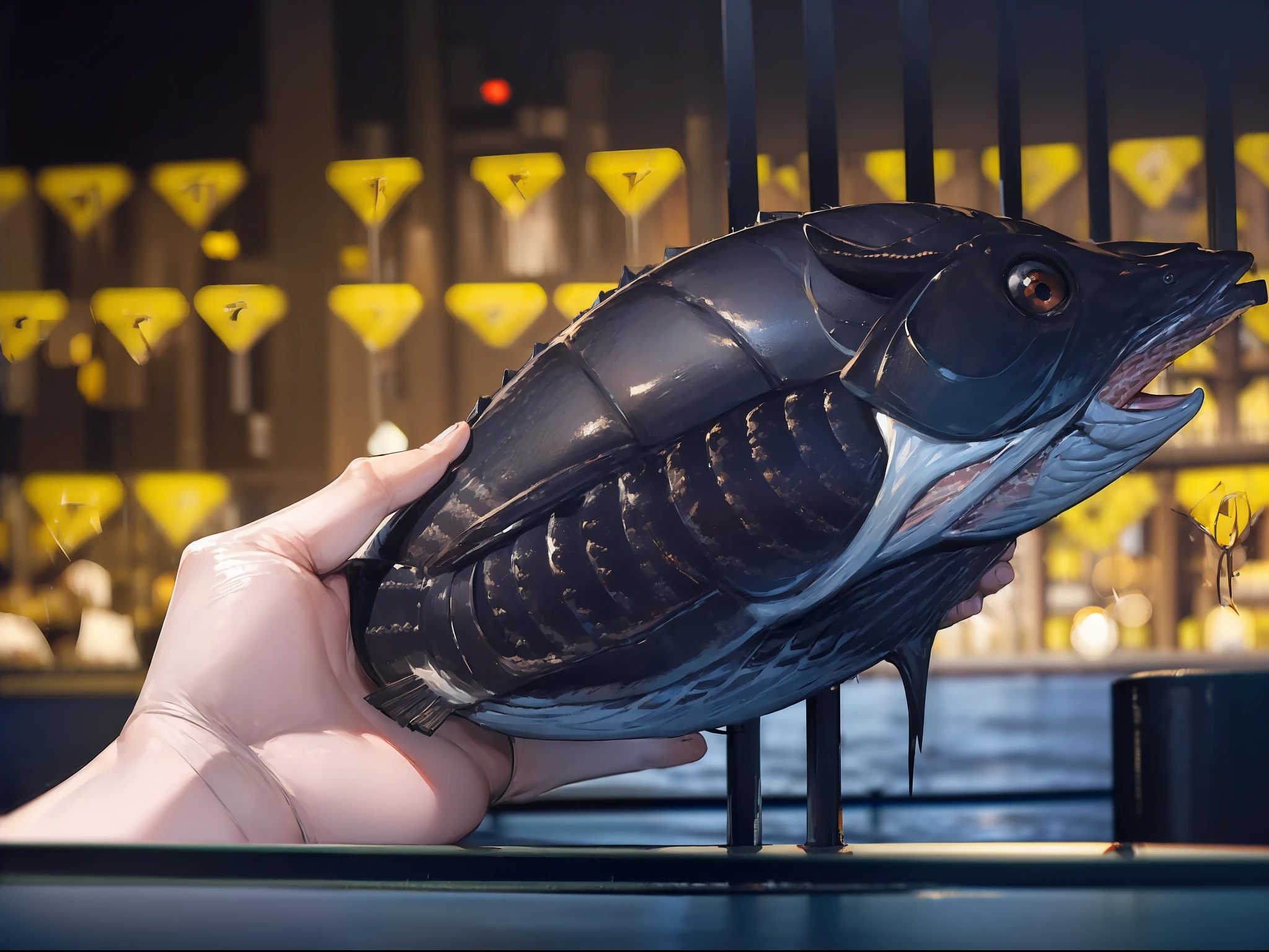 ((((Catch a big black bass by the lakeside:1.5)))),((1 Female 22 years old))((Best Quality, masterpiece :1.5)),(((Hands with the correct number and structure of fingers:1.4))),hight resolution,ultra-detailliert,masterpiece,best qualtiy,,Black hair, long eyeslashes, Solid Circle Eyes, Smiling Woman, drop shadow, Atmospheric perspective,Super Detail, ccurate, small brest,(Black jacket :1.1),top-quality, blurry backround, bokeh dof:1.2, (masterpiece:1.3), Atmospheric perspective,Super Detail,dynamic compositions