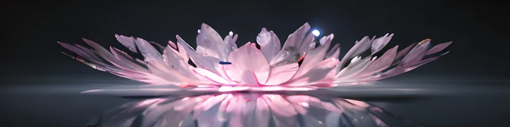 Beautiful spectrum light pink cherry blossoms, Epireflective lamp, Reflection, Bright, Super clear, Crystal texture，Transparent glass material, patron saint of, Transparent, Caustics, optics, Portrait profile, Ultra photo realsisim, magic, fantasy, composition, Dark, Blue fluorescence, Blue light, trending on artstationh, rendering by octane, 8K, HD --S 750 --V 5.2