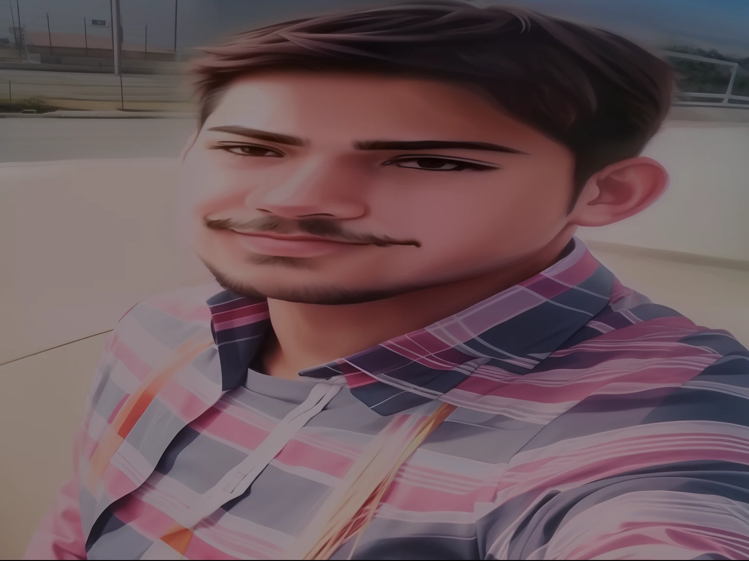 In this picture generate into anime boy selfi with alians