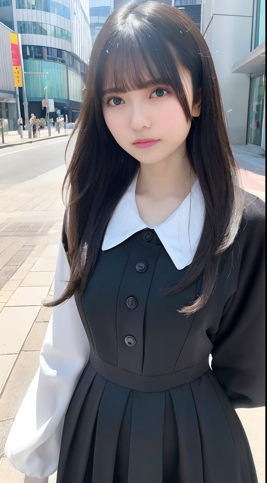 mix4, (8K, Raw photography, Top image quality, ​masterpiece: 1.45), (realisitic, Photorealsitic: 1.37), one girls, cute little, A city scape, natta, Sateen, Wetty, profetional lighting, photon maping, Radio City, physically-based renderingt, Gradient black hair, white  hair, short  curly hair, a handsome, girl with, (((Randomly generated plain clothes))), Top Quality Photos, hight resolution, 1080p, (clearface), (Detailed face description), (Detailed hand description), (​masterpiece), (Exquisite CG)、extreme light and shadows、dishevled hair、master work、abundant detail、(Fine facial features)、(top quality photo)、(masuter piece)、(A detailed eye)、Look in front of you、Fine clavicle、((ultra gigantic tits))、((Office Looksuit)))、((Idol costumes))、((Shinjuku City))、(underboob)、(((collars)))、耳Nipple Ring、a smile