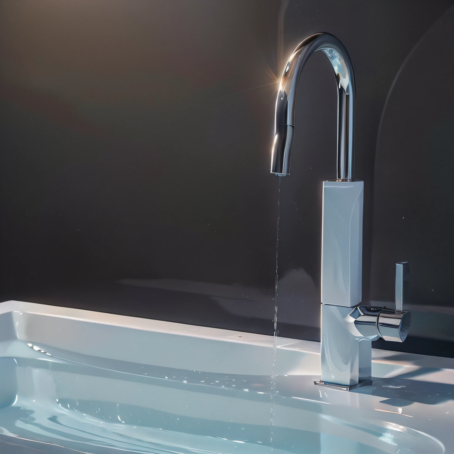 ((best qualtiy)), ((tmasterpiece)), (The is very detailed:1.3), 3D,Faucets and sinks on the washbasin,serene emotion,exquisitedetails,Sparkling,sleek flowing shapes,steins,Visually stunning,Stainless steel design,Product photo,product introduction photos,SleekDesign,short spout, 3D product render,scenic full shot,sleek cool waterproof design,Pastels by Alexander Fedosav,cg society contest winner,bauhause,serene emotion,exquisitedetails.Faucets filled with water and sinks filled with water,Light,siluette,water bloom,The faucet has a large water flow