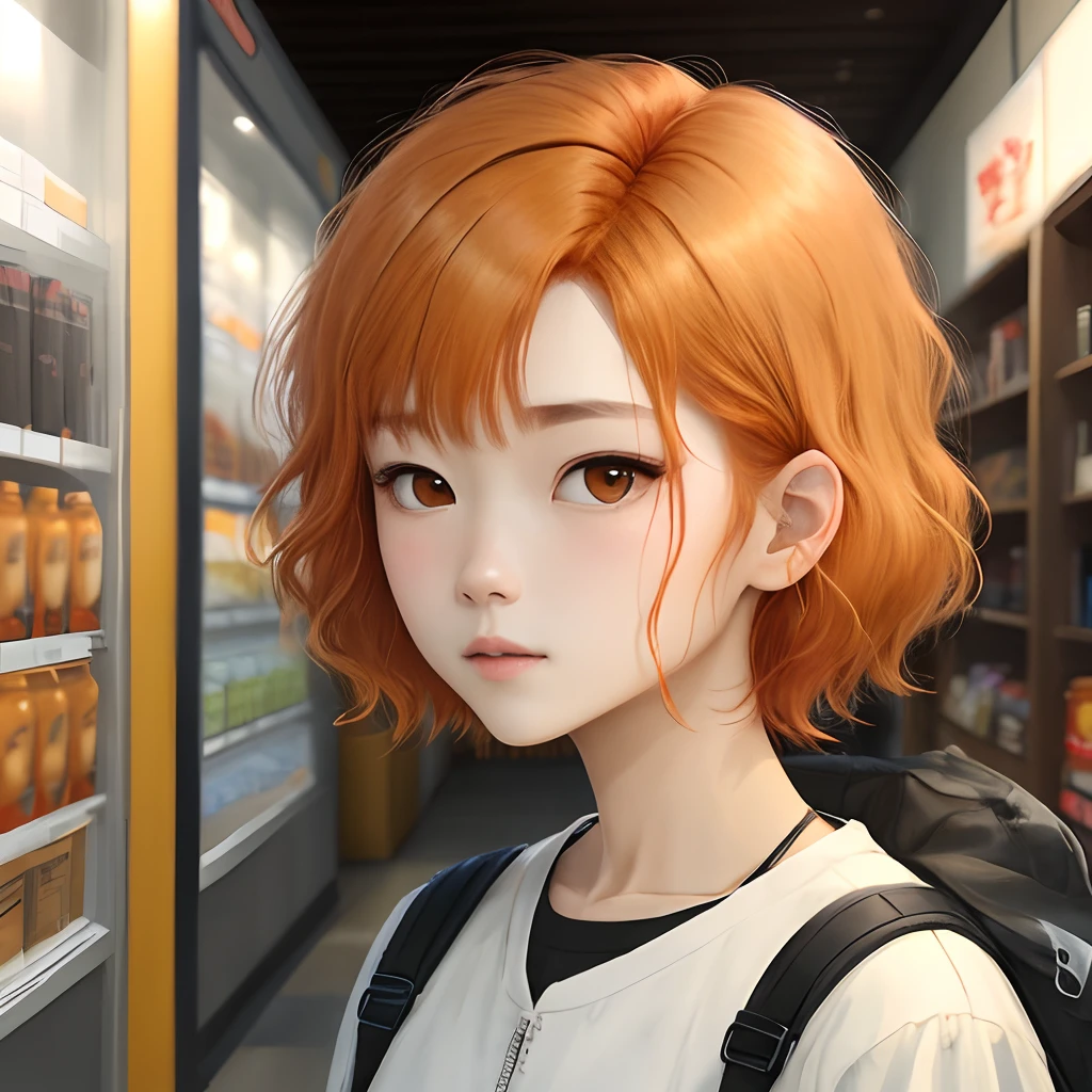 Orange hair,short detailed hair,mtu,
